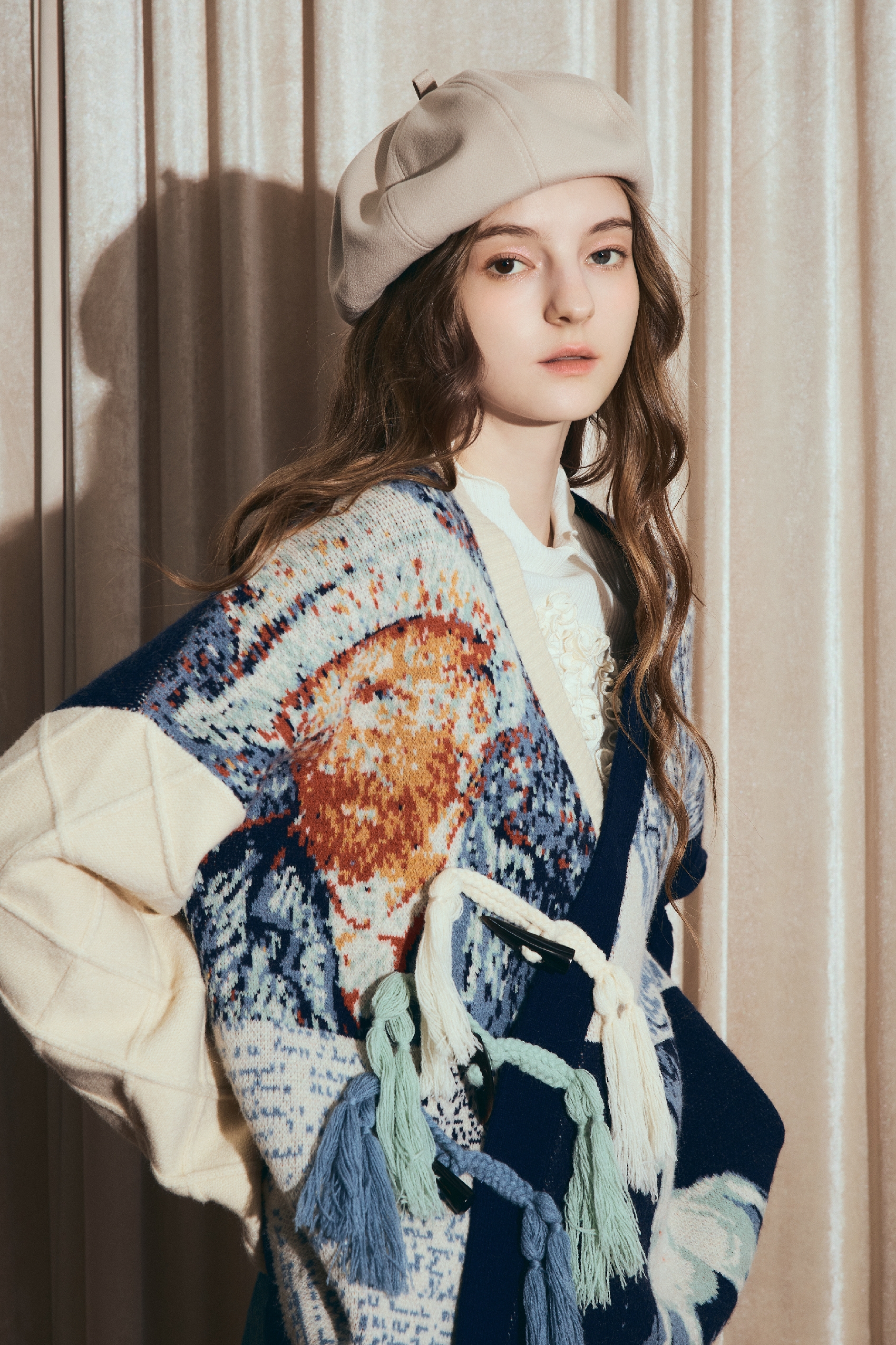 Van Gogh-Inspired Premium Knit Cardigan