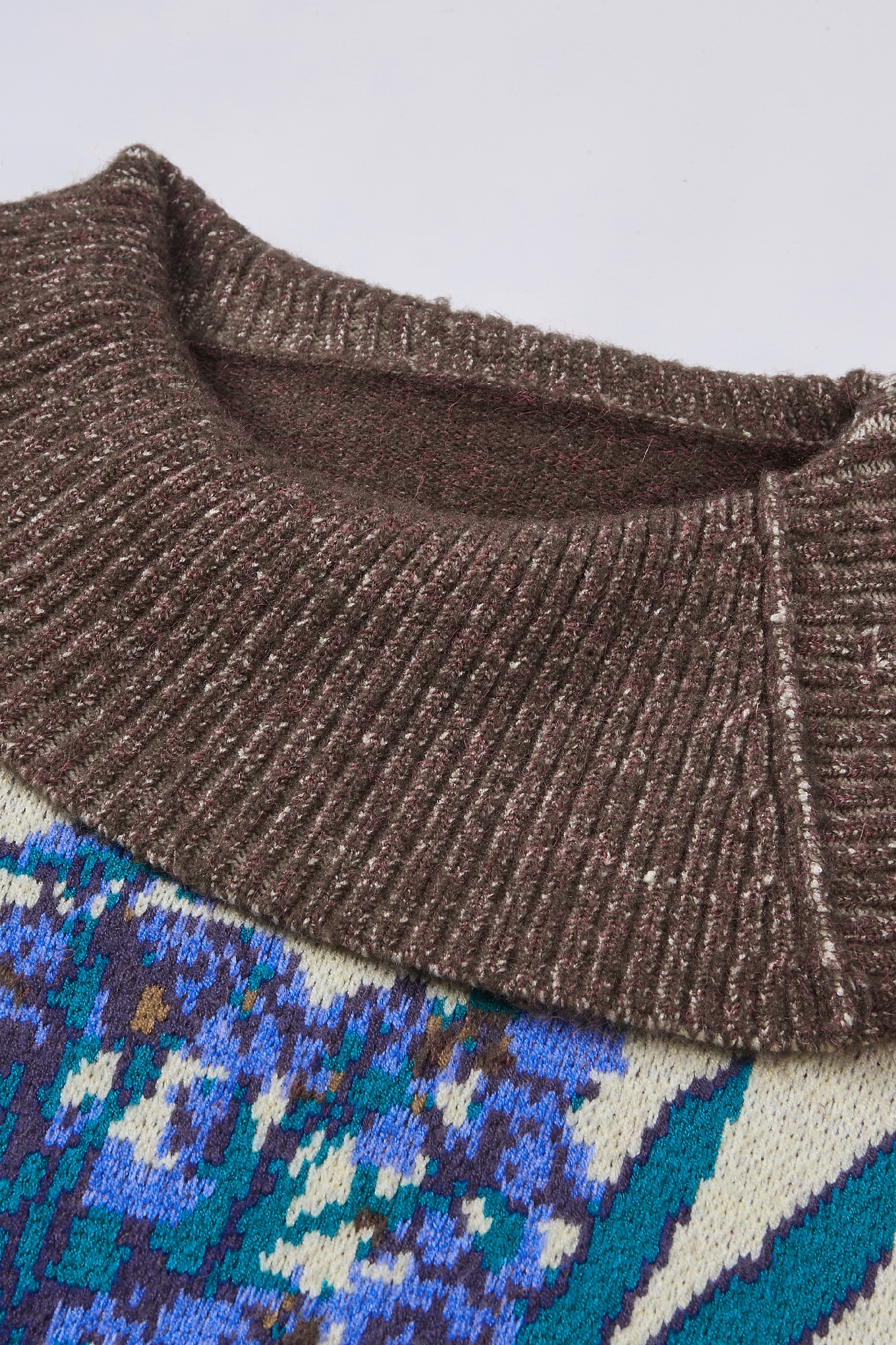 Van Gogh-Inspired Relaxed Collared Knit Sweater