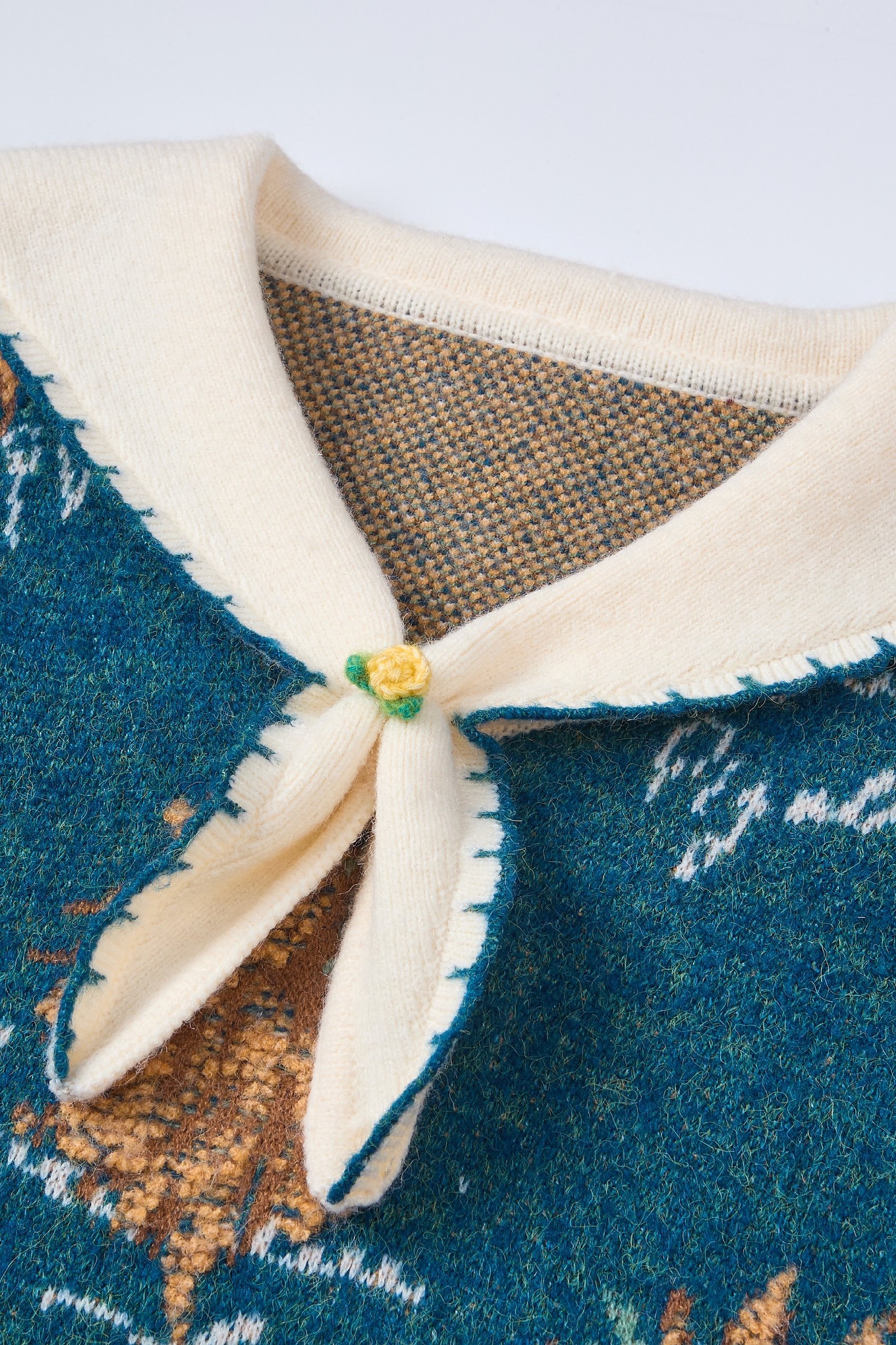 Van Gogh-Inspired Preppy Knit Sweater