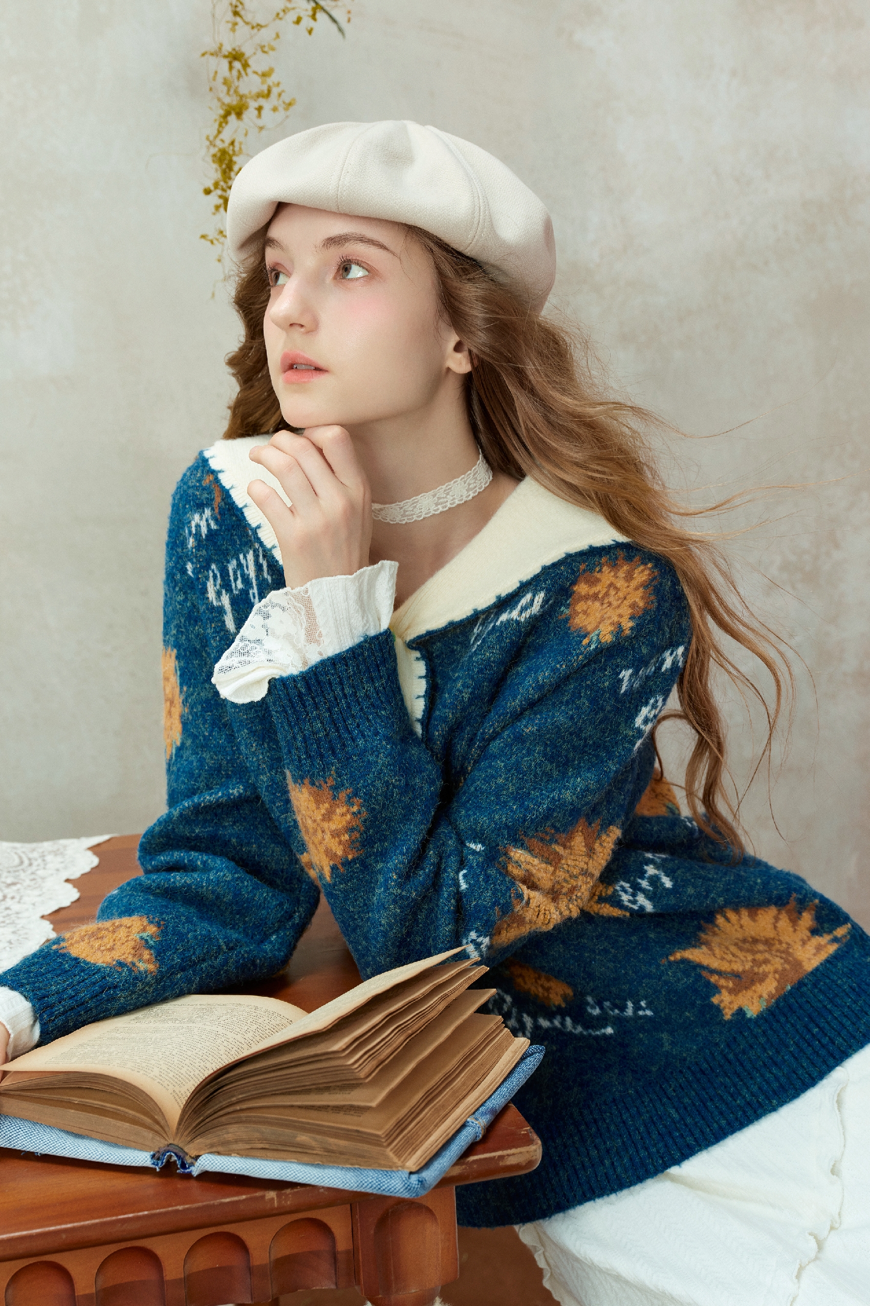 Van Gogh-Inspired Preppy Knit Sweater