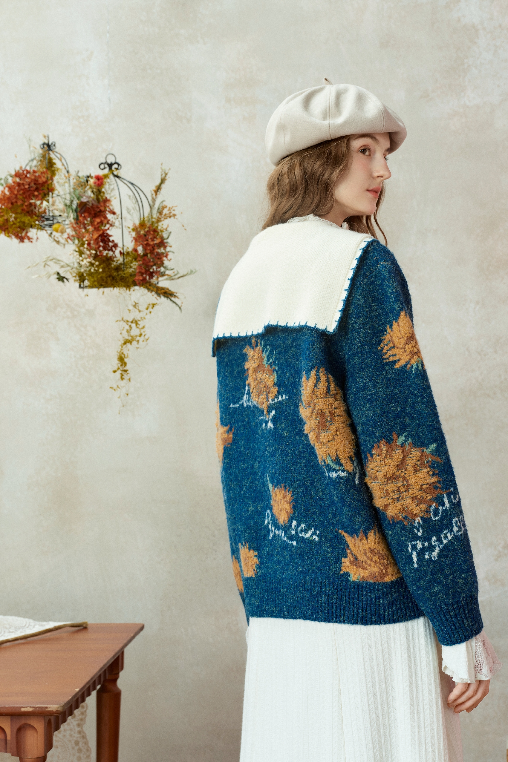 Van Gogh-Inspired Preppy Knit Sweater