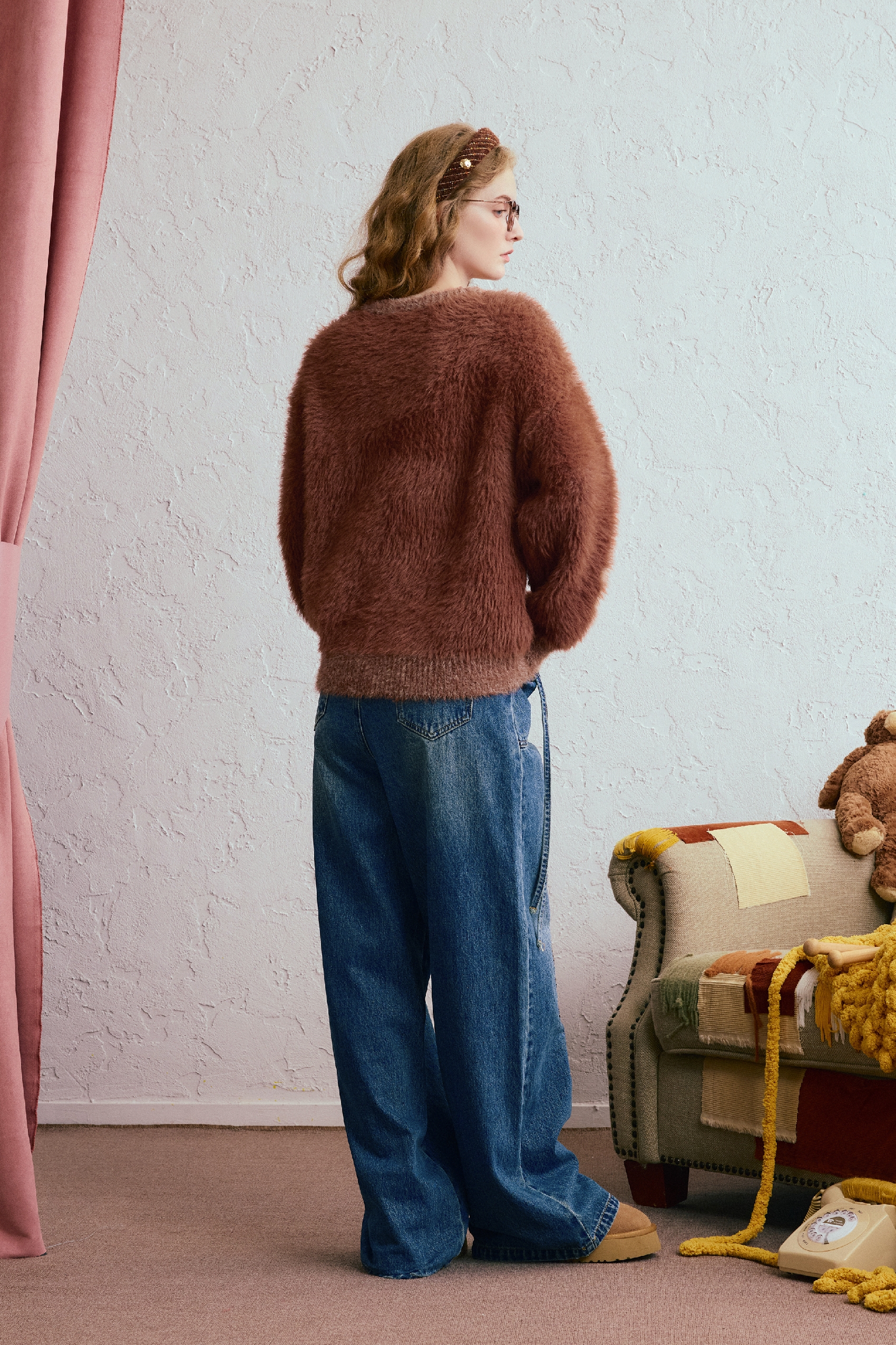 Purple knitted sweater