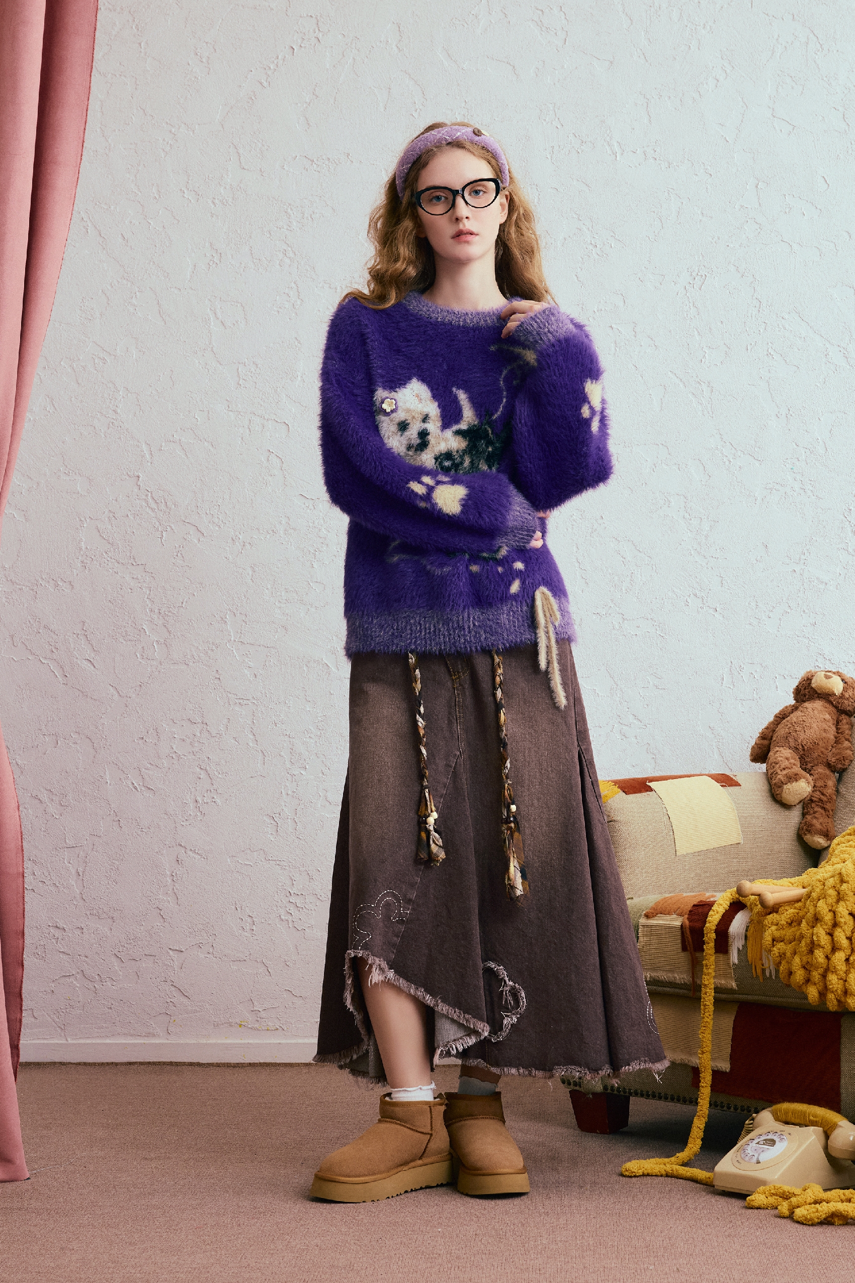 Purple knitted sweater