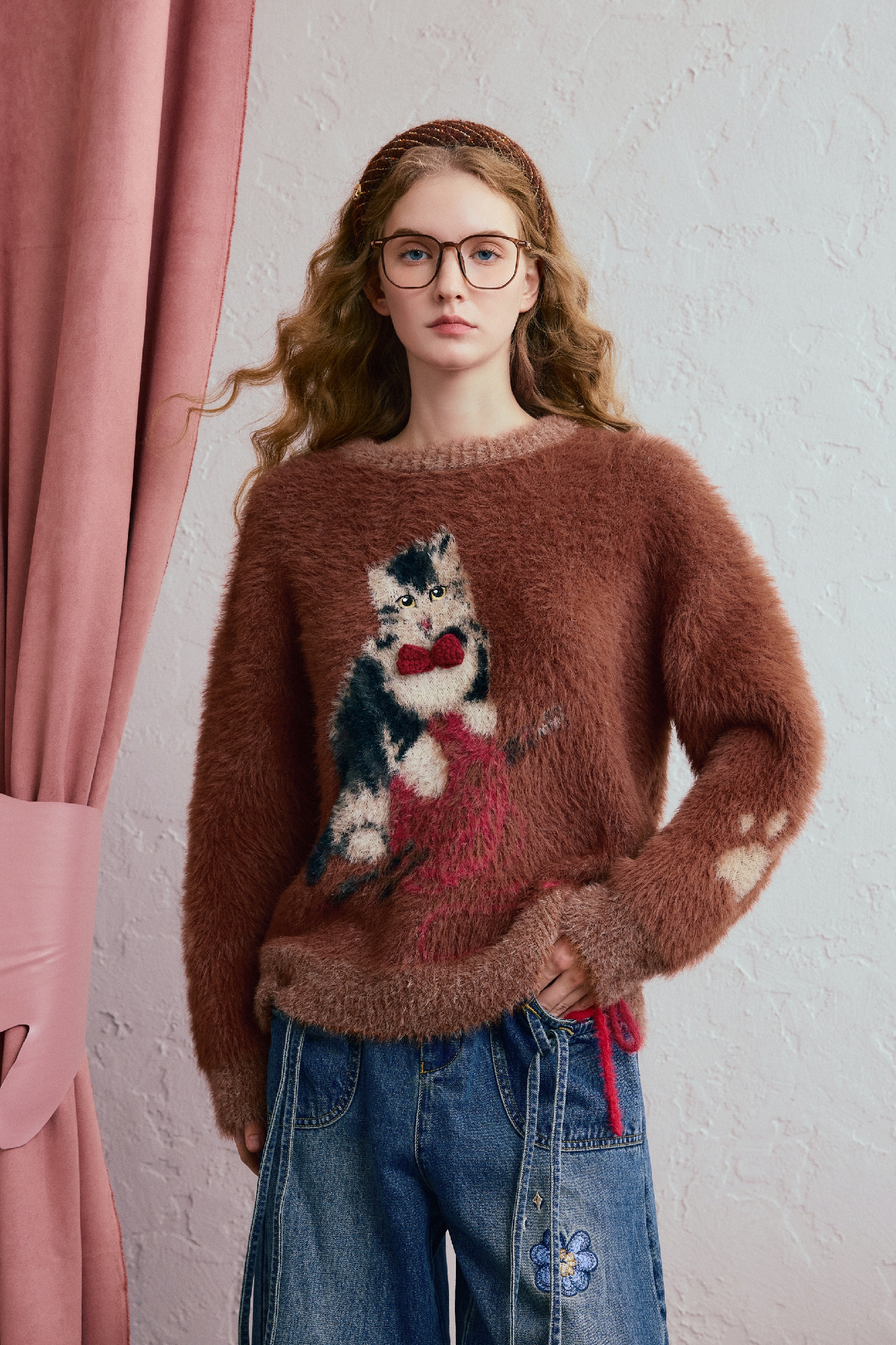 Purple knitted sweater