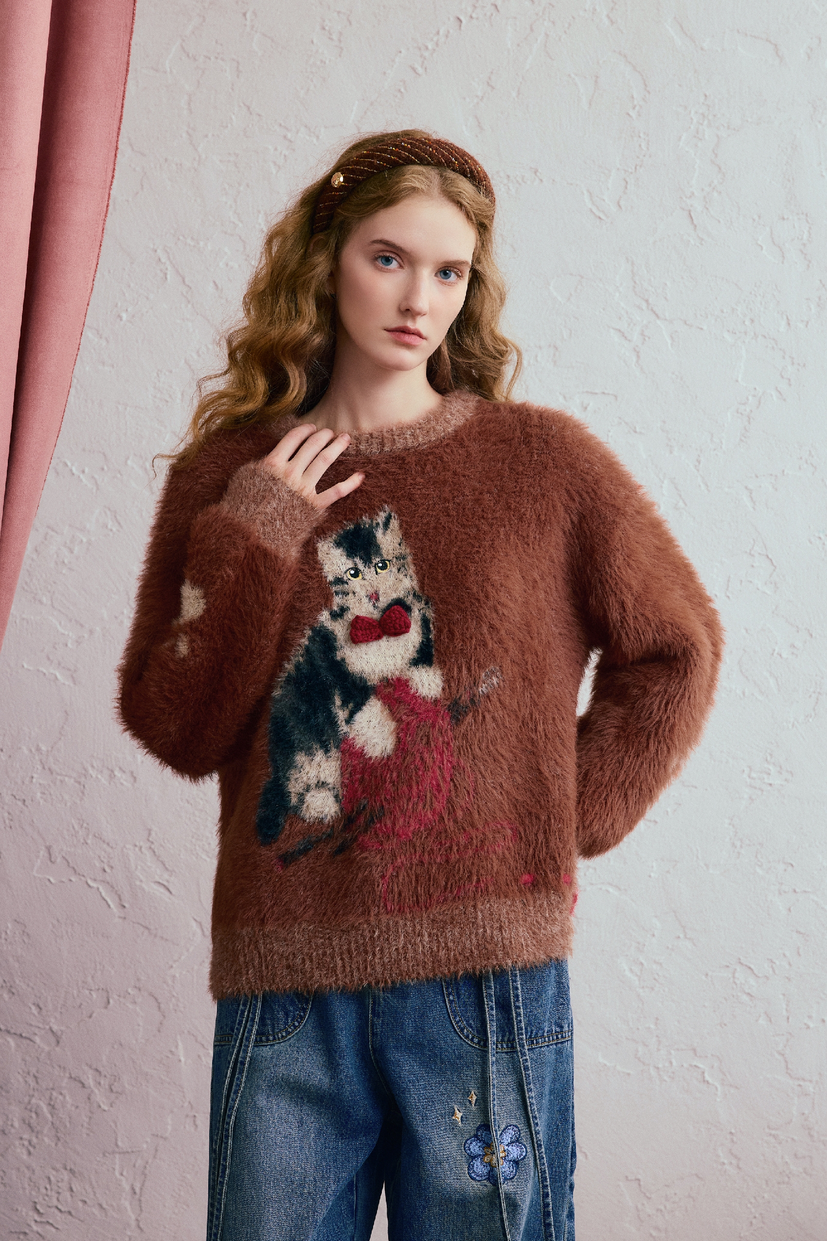 Purple knitted sweater