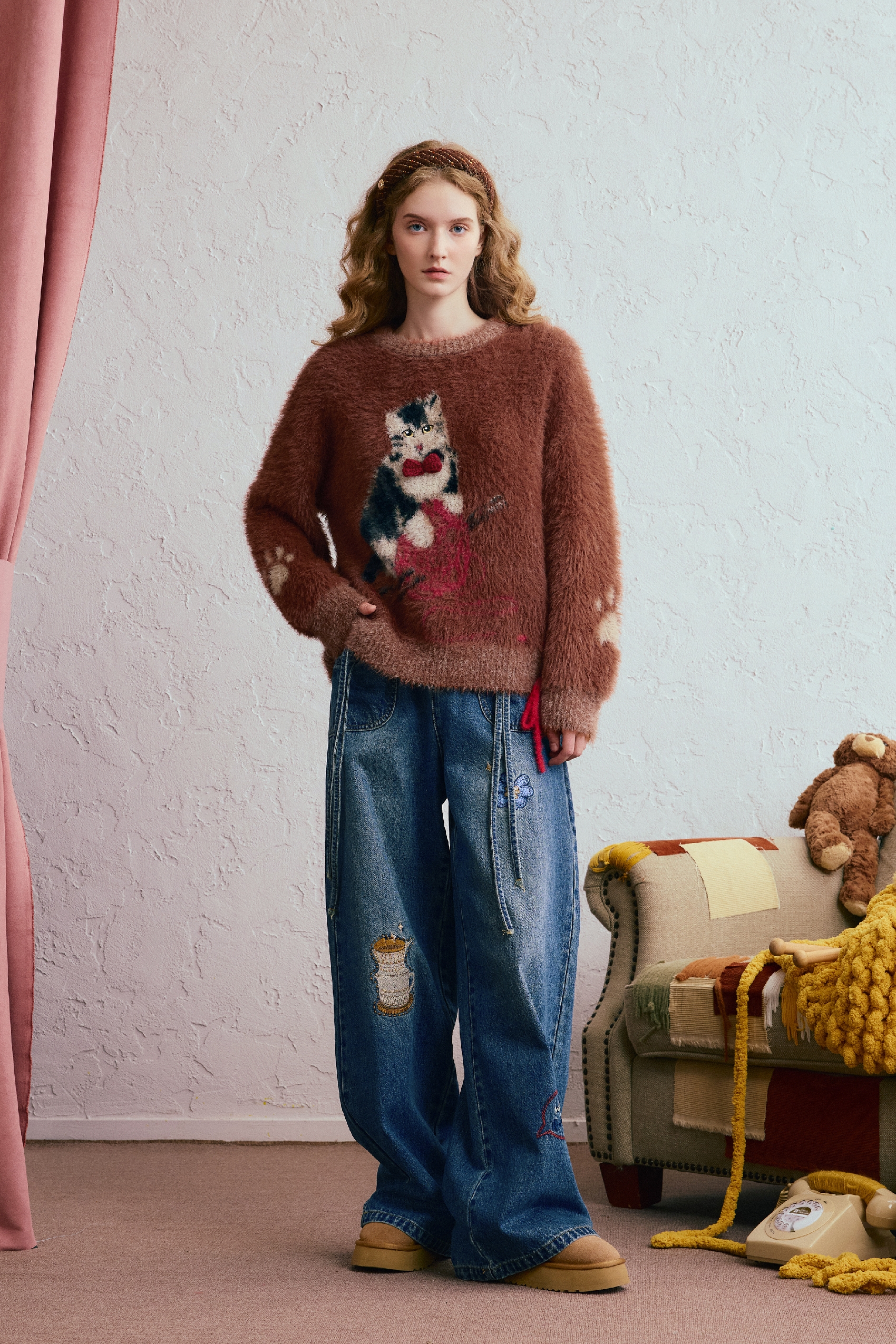 Purple knitted sweater