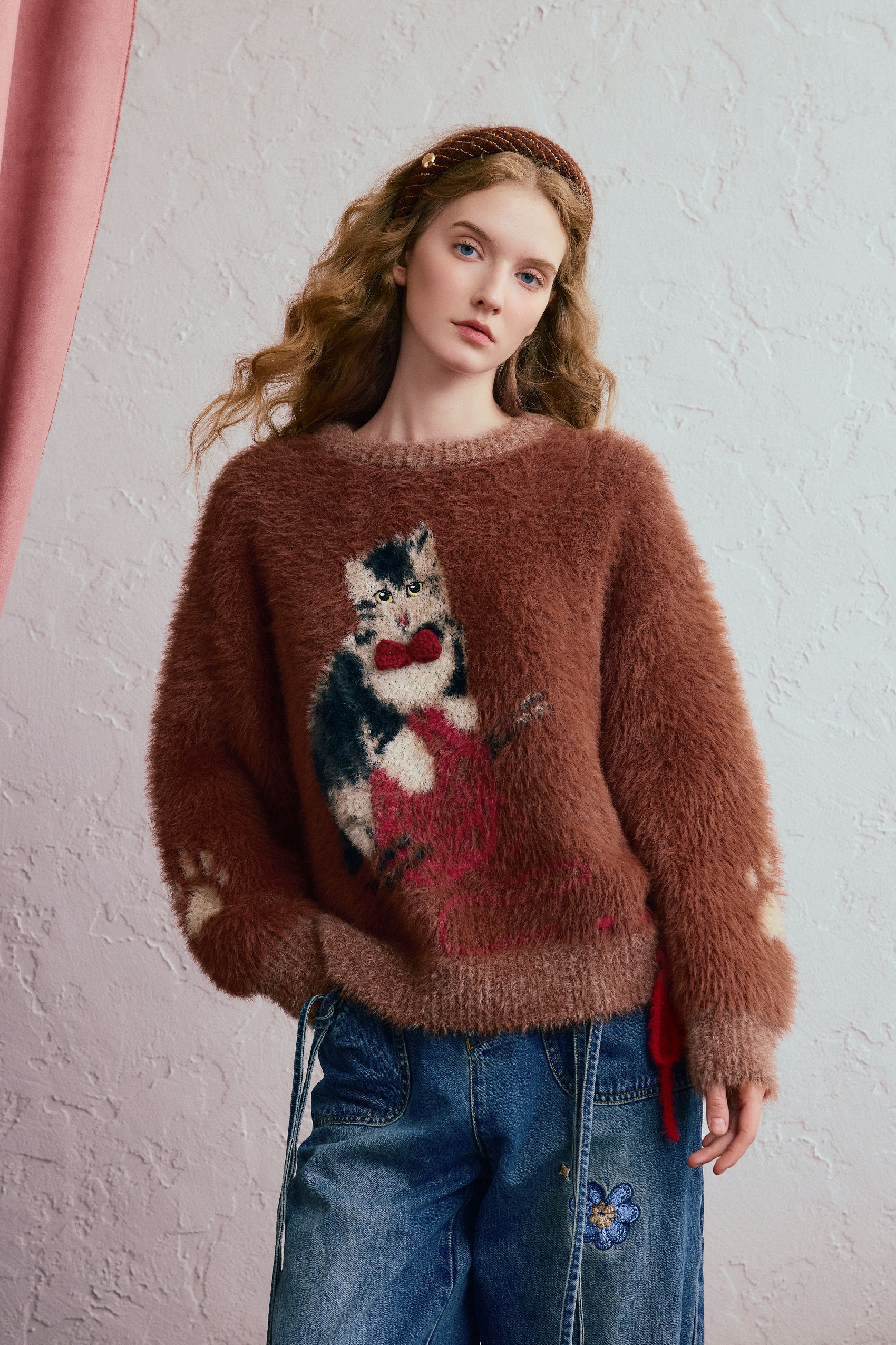 Purple knitted sweater