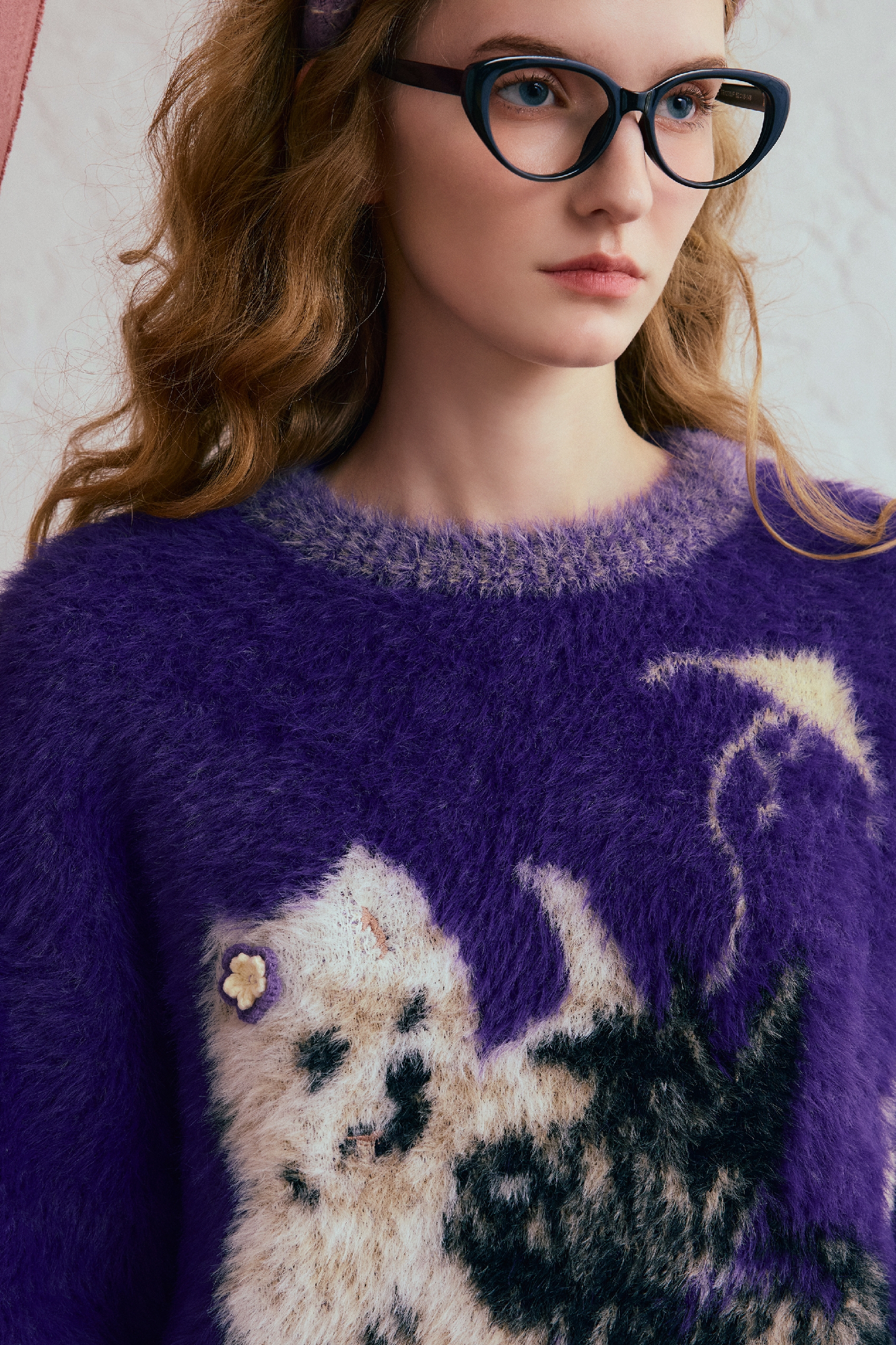 Purple knitted sweater