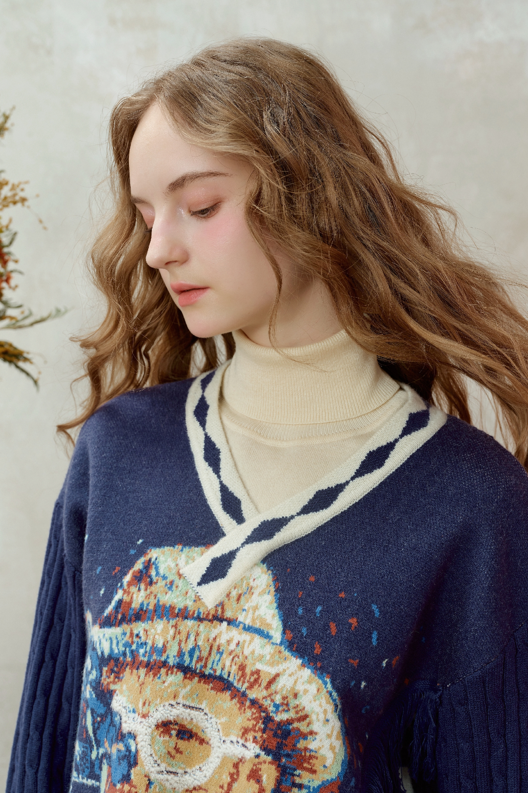 Van Gogh-Inspired Oil-Painting Knit Sweater