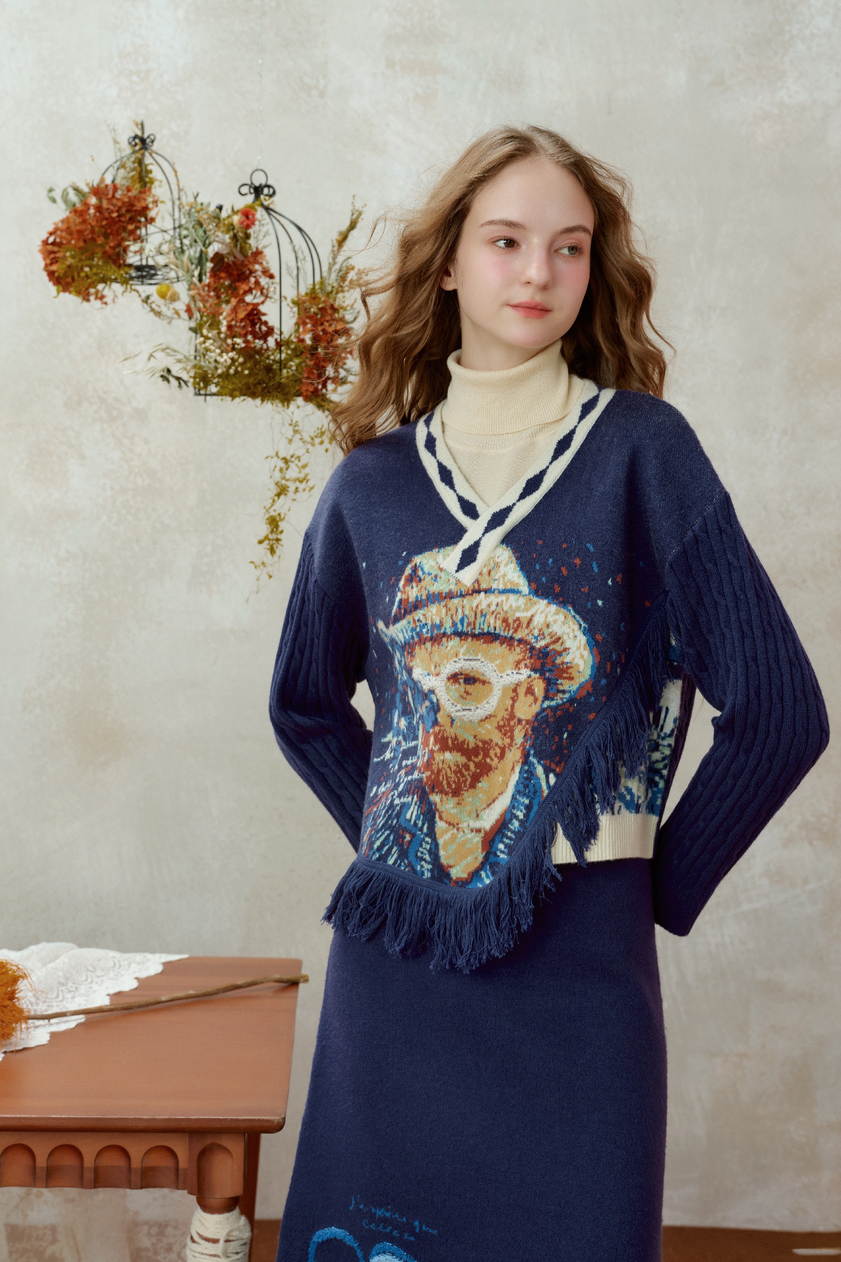 Van Gogh-Inspired Oil-Painting Knit Sweater