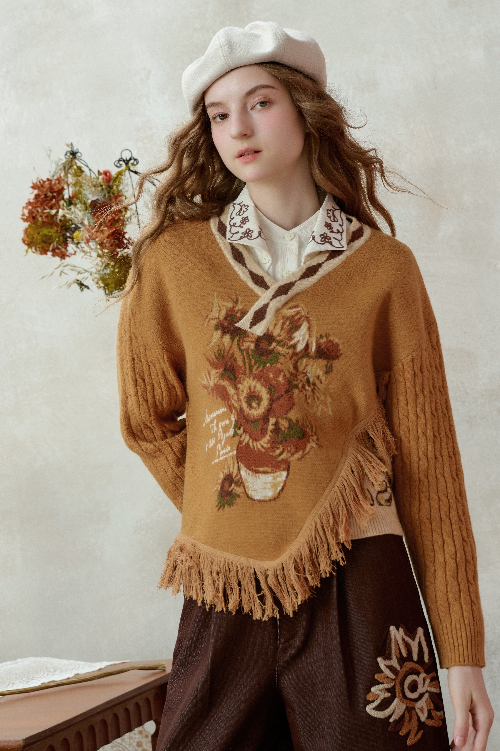 Van Gogh-Inspired Oil-Painting Knit Sweater