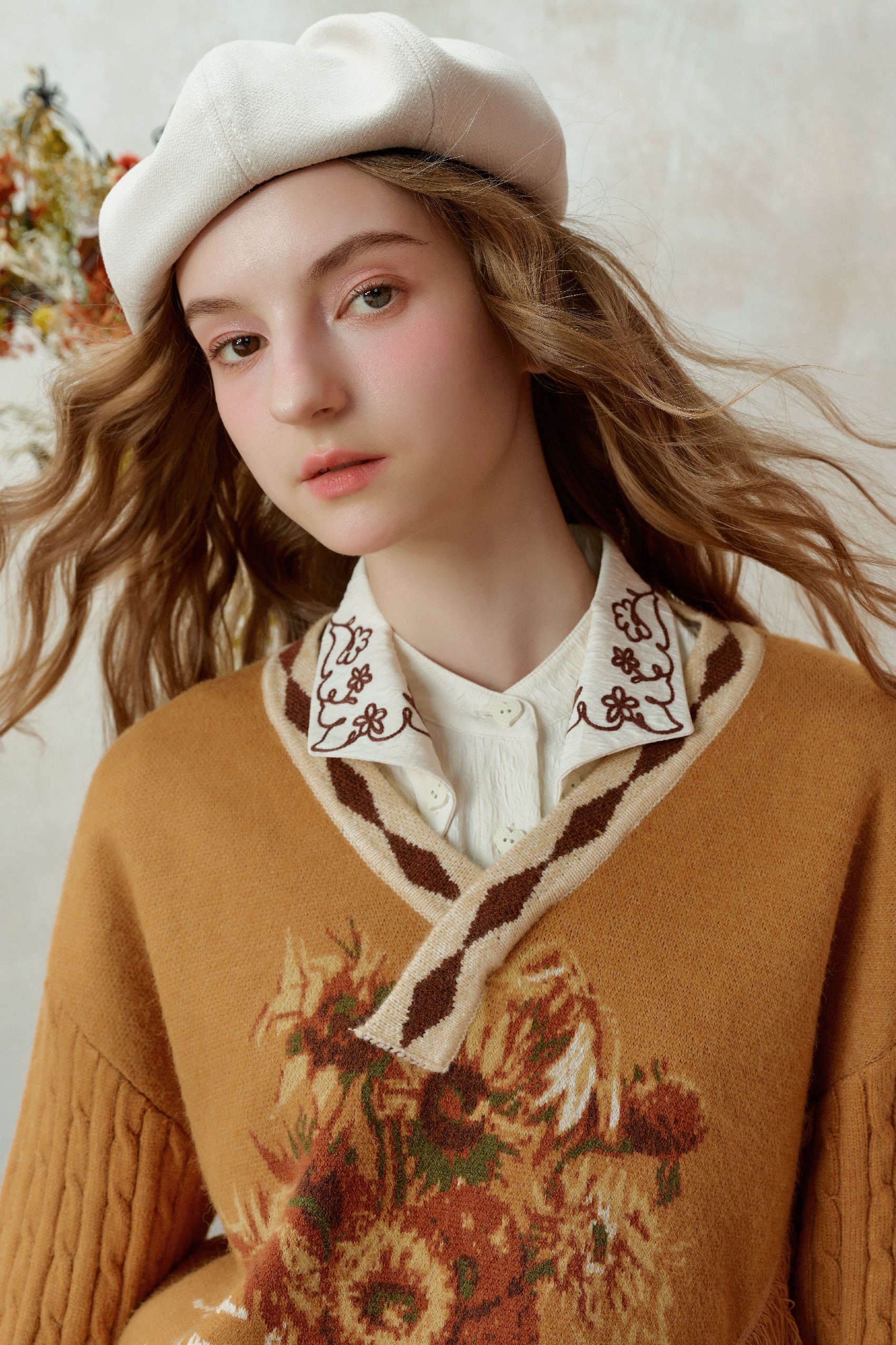 Van Gogh-Inspired Oil-Painting Knit Sweater