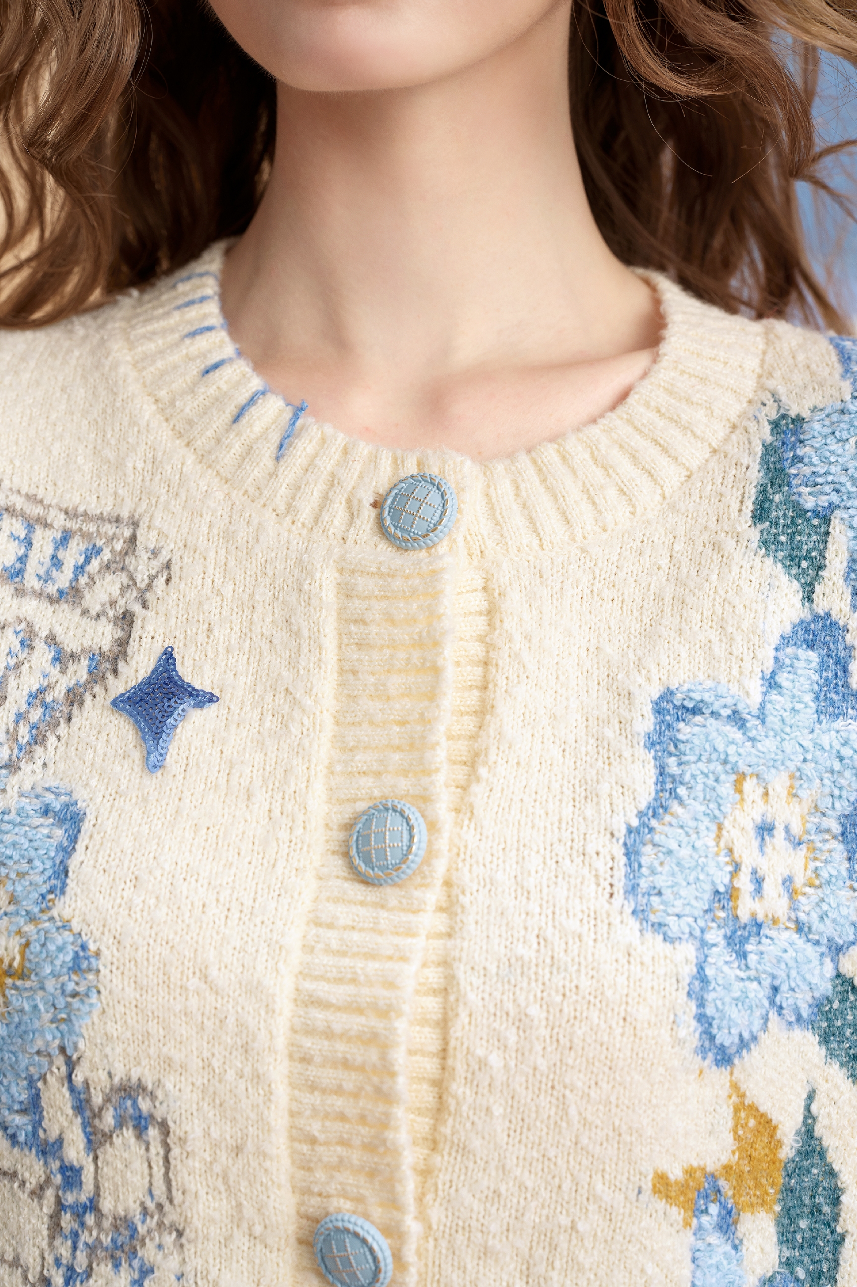 White high-end knit sweater