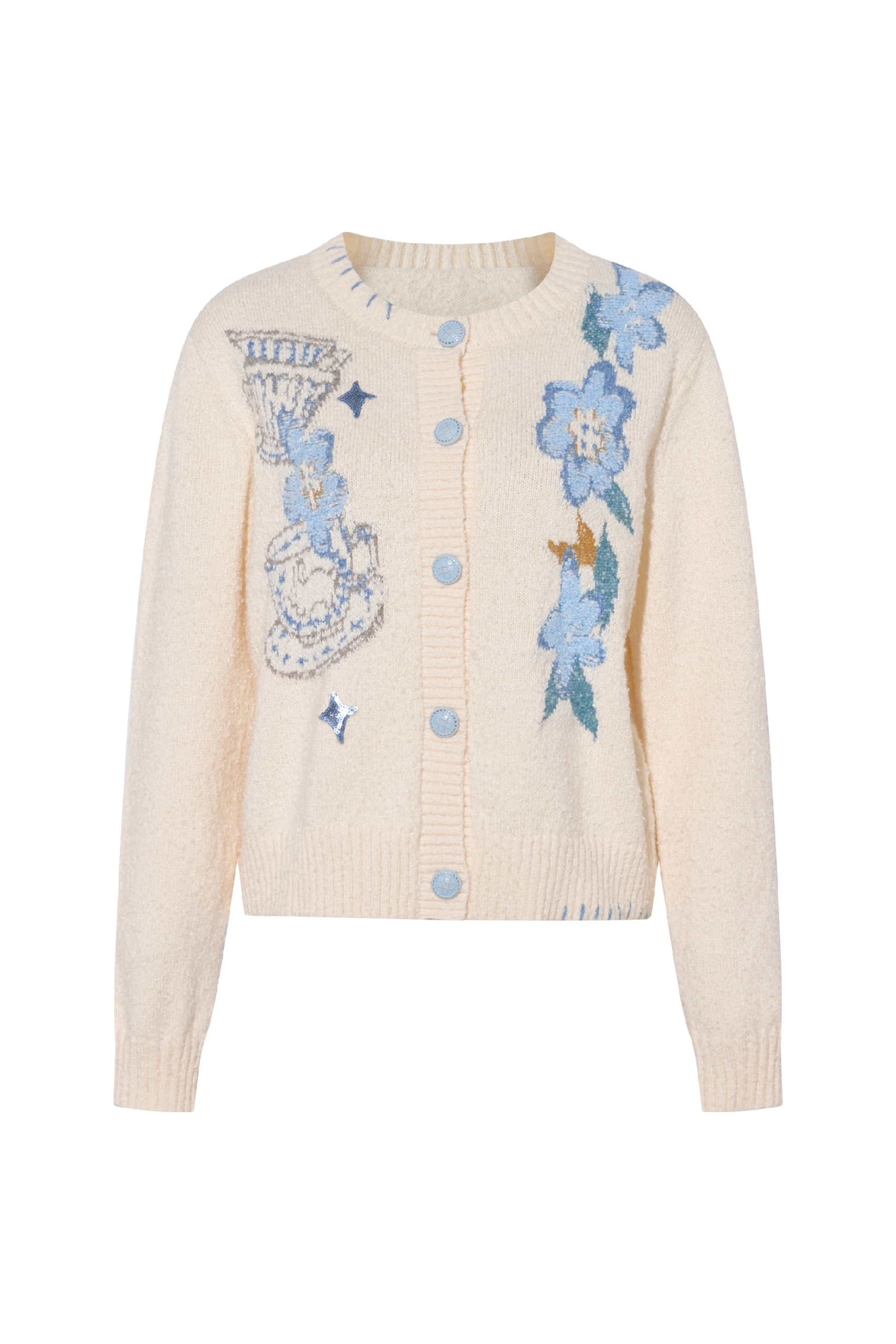 White high-end knit sweater