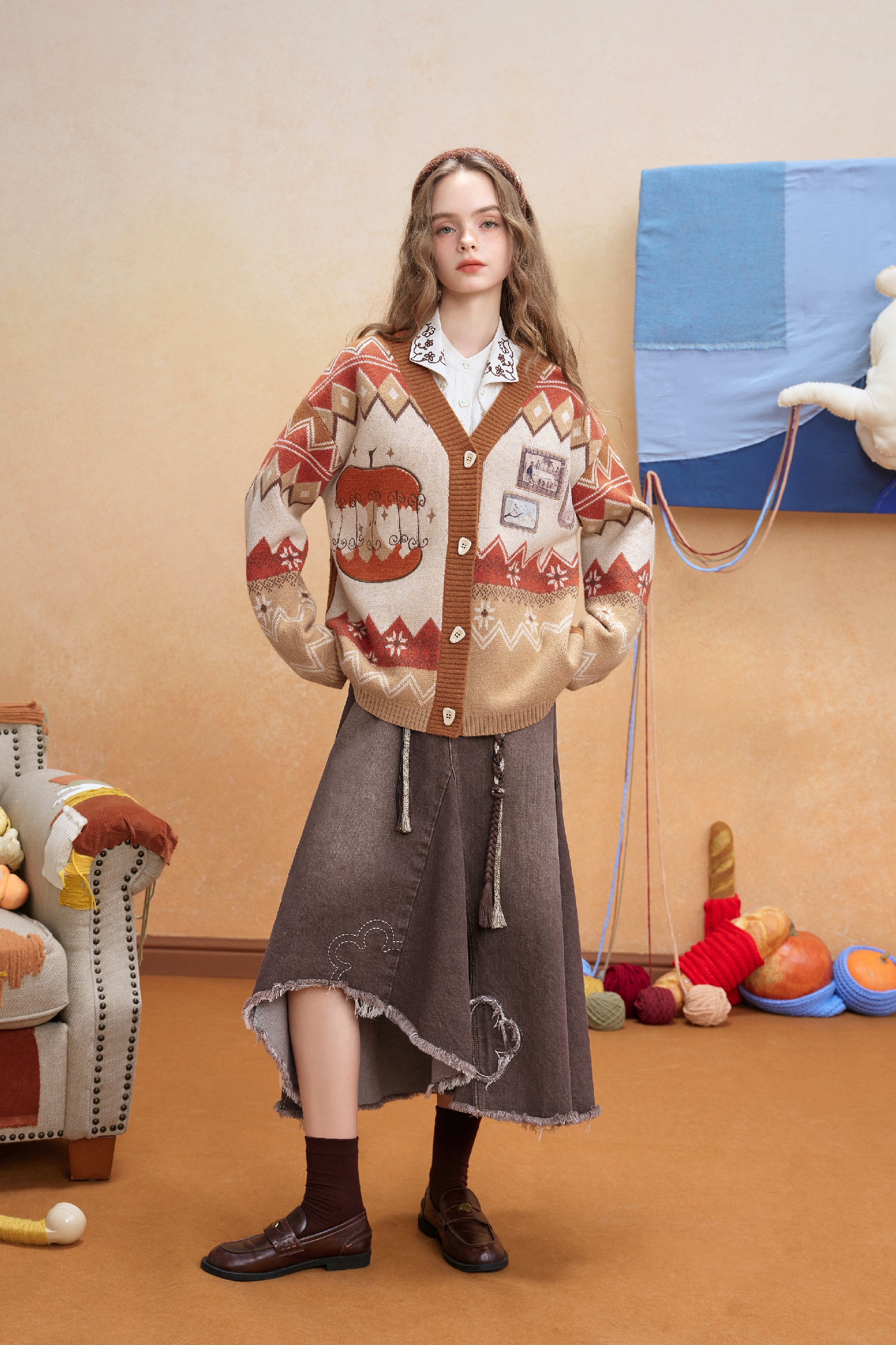 High-end knitted cardigan sweater