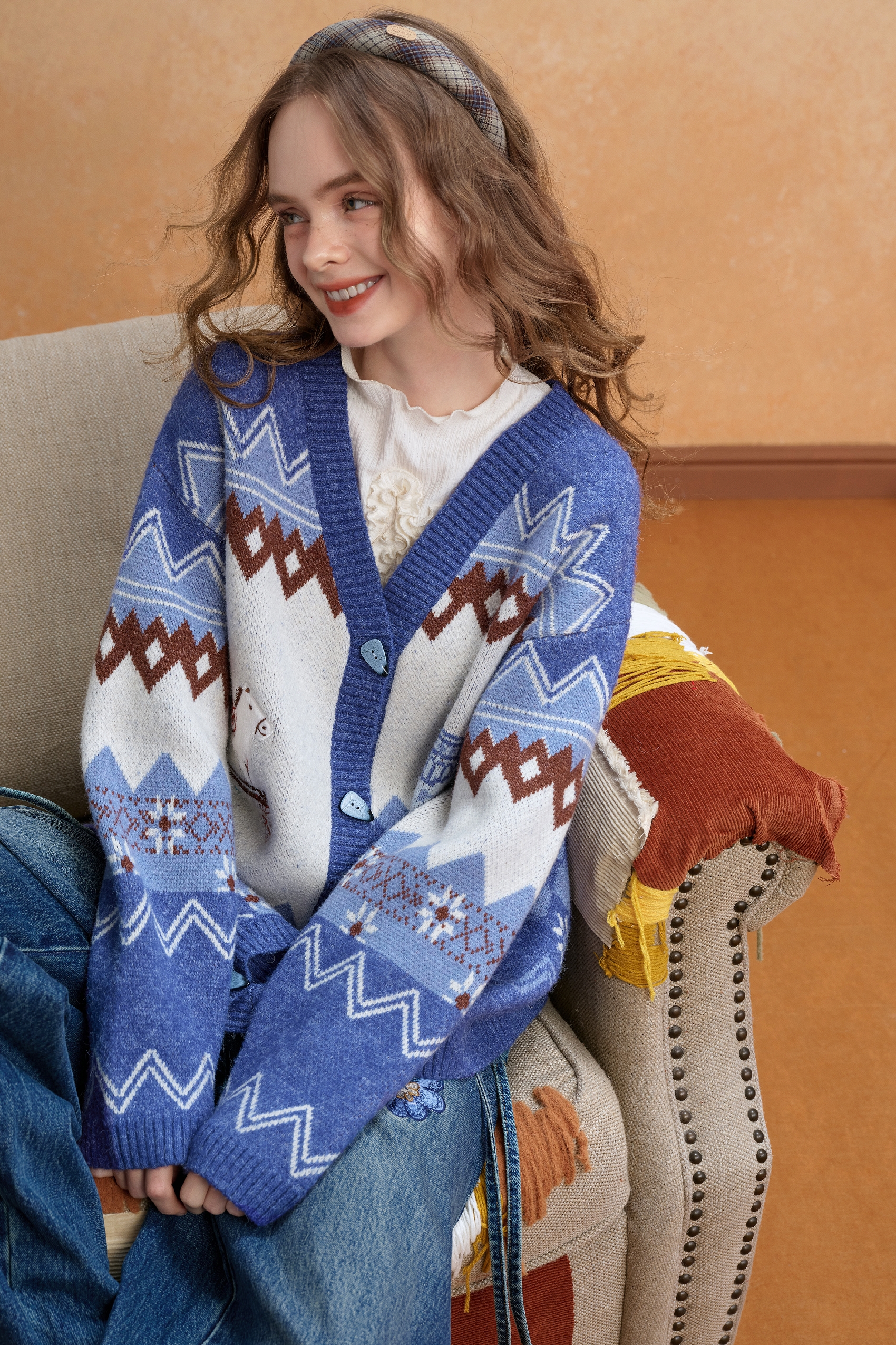 High-end knitted cardigan sweater