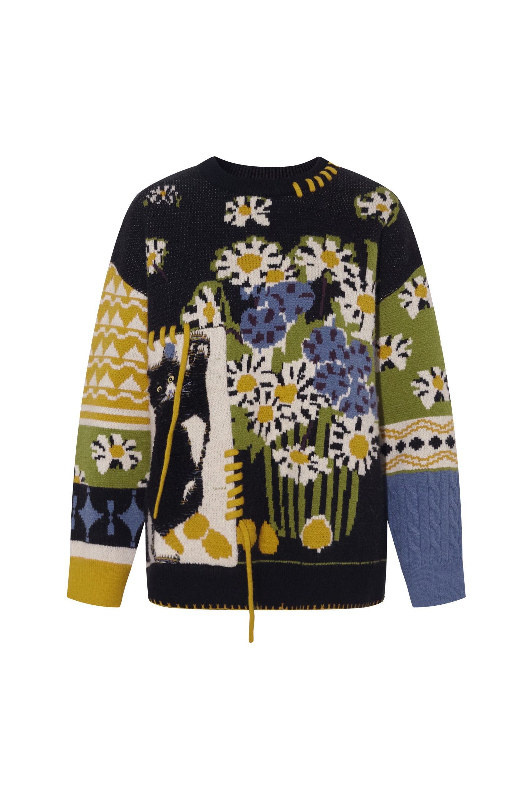 Green vintage-style inner layer sweater