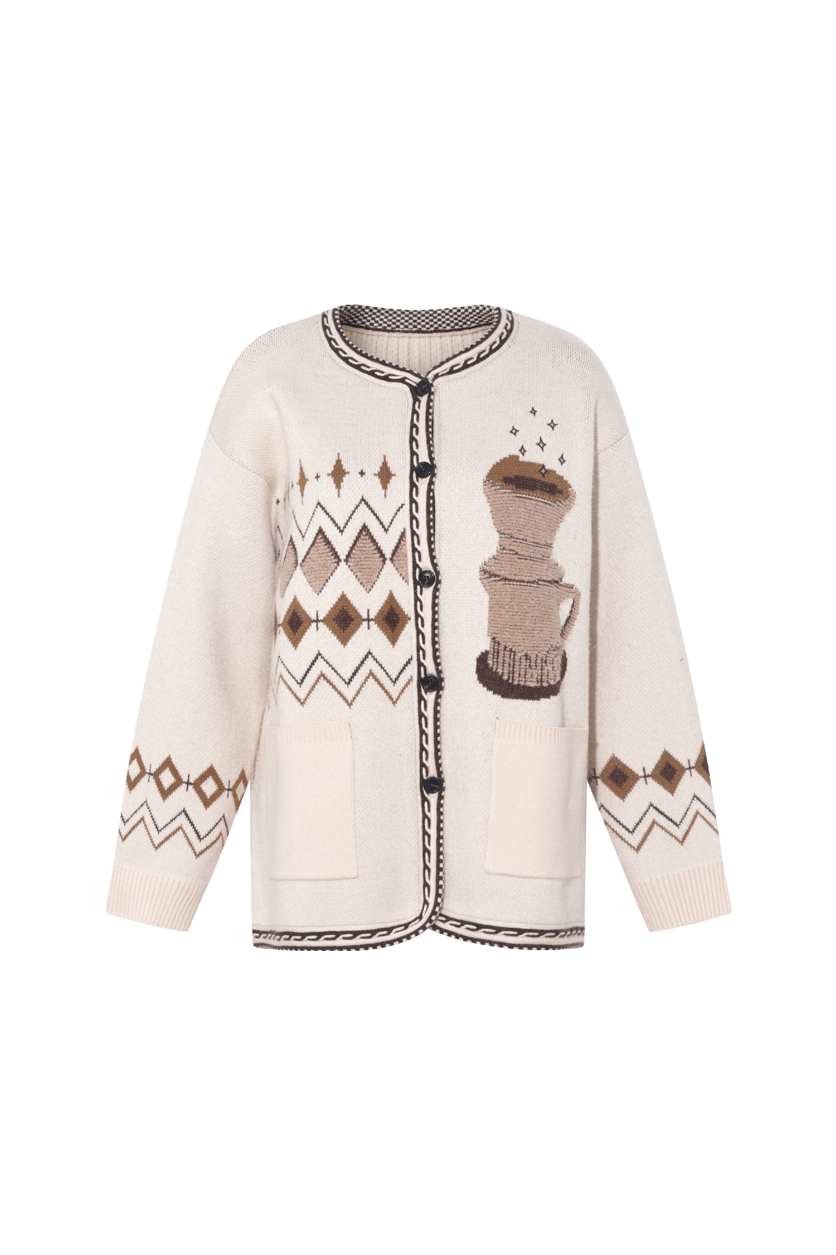 Knitted cardigan sweater