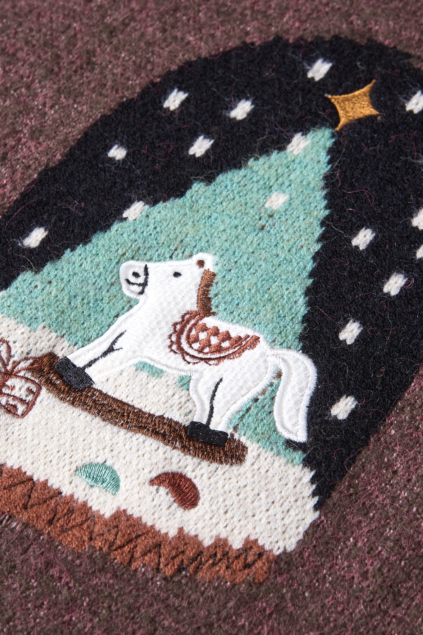 Brown knitted pullover sweater