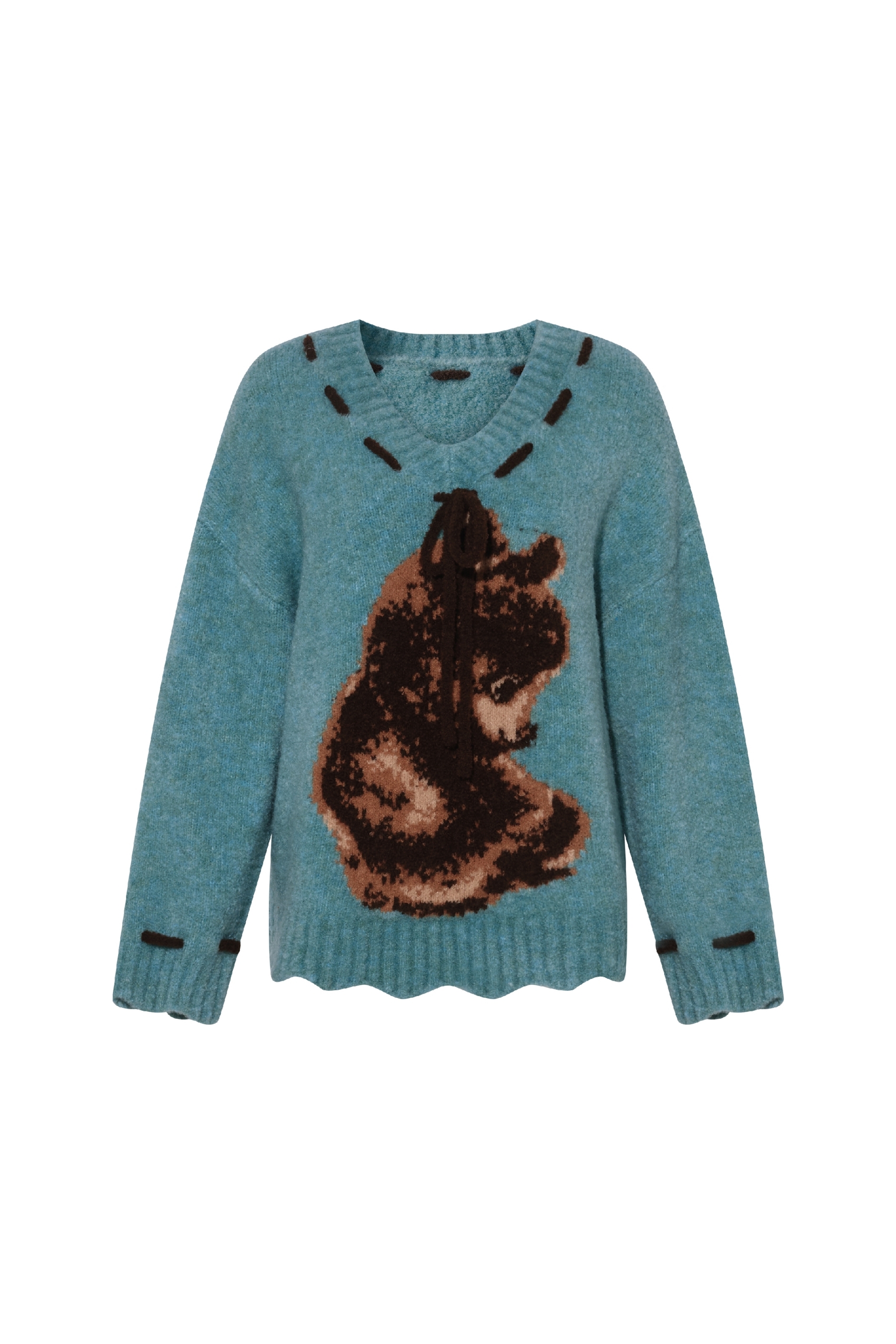 Pullover knitted sweater