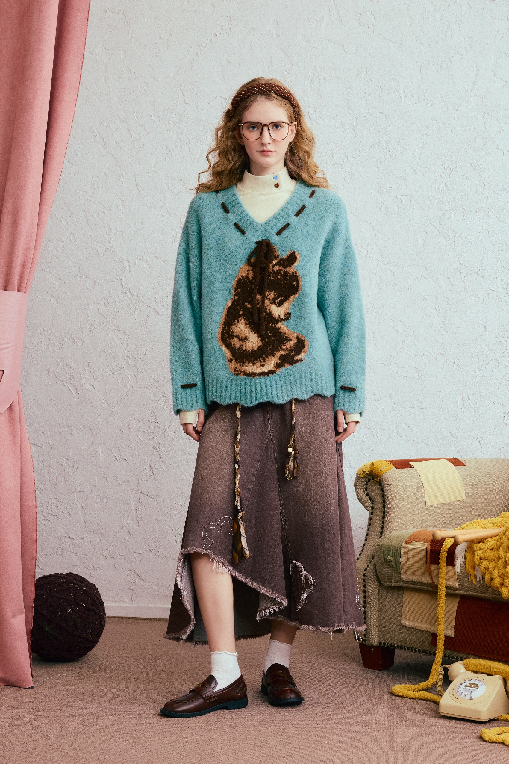 Pullover knitted sweater