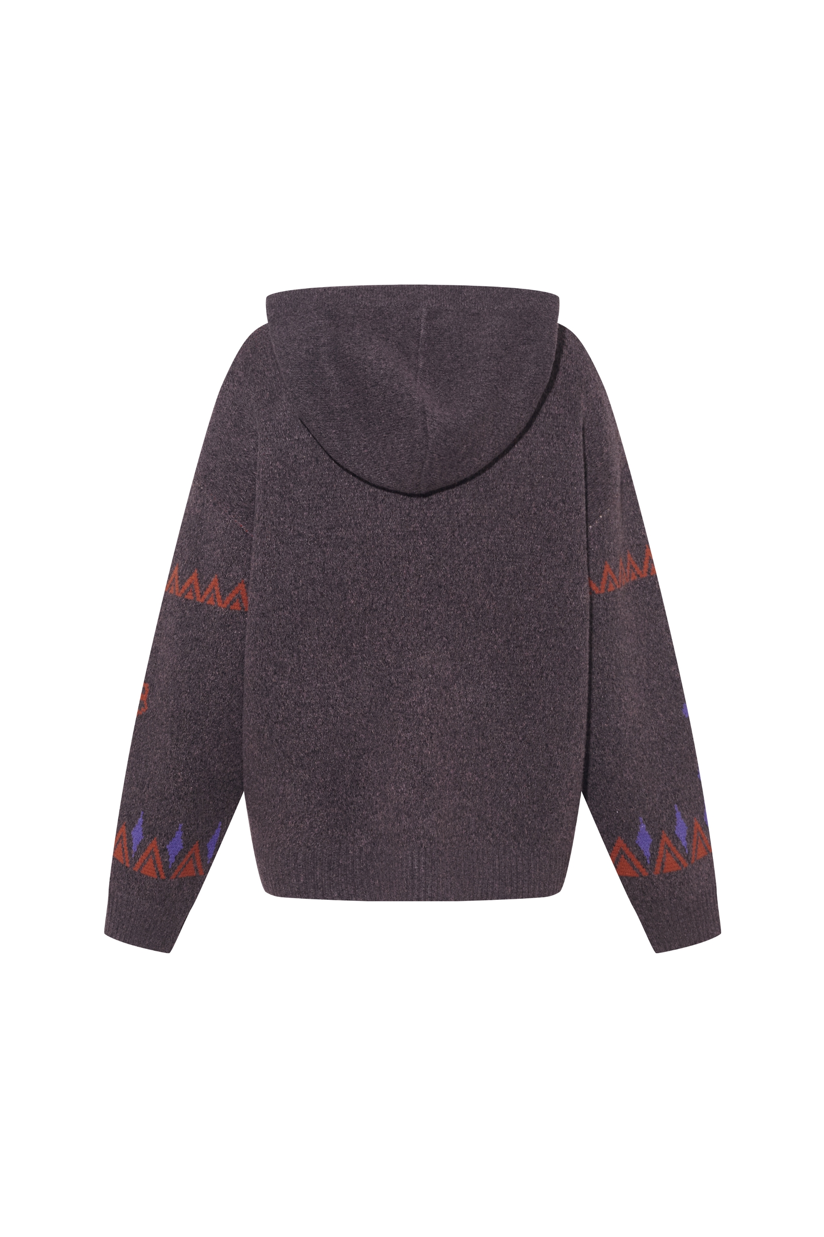 Pullover hooded knitted sweater