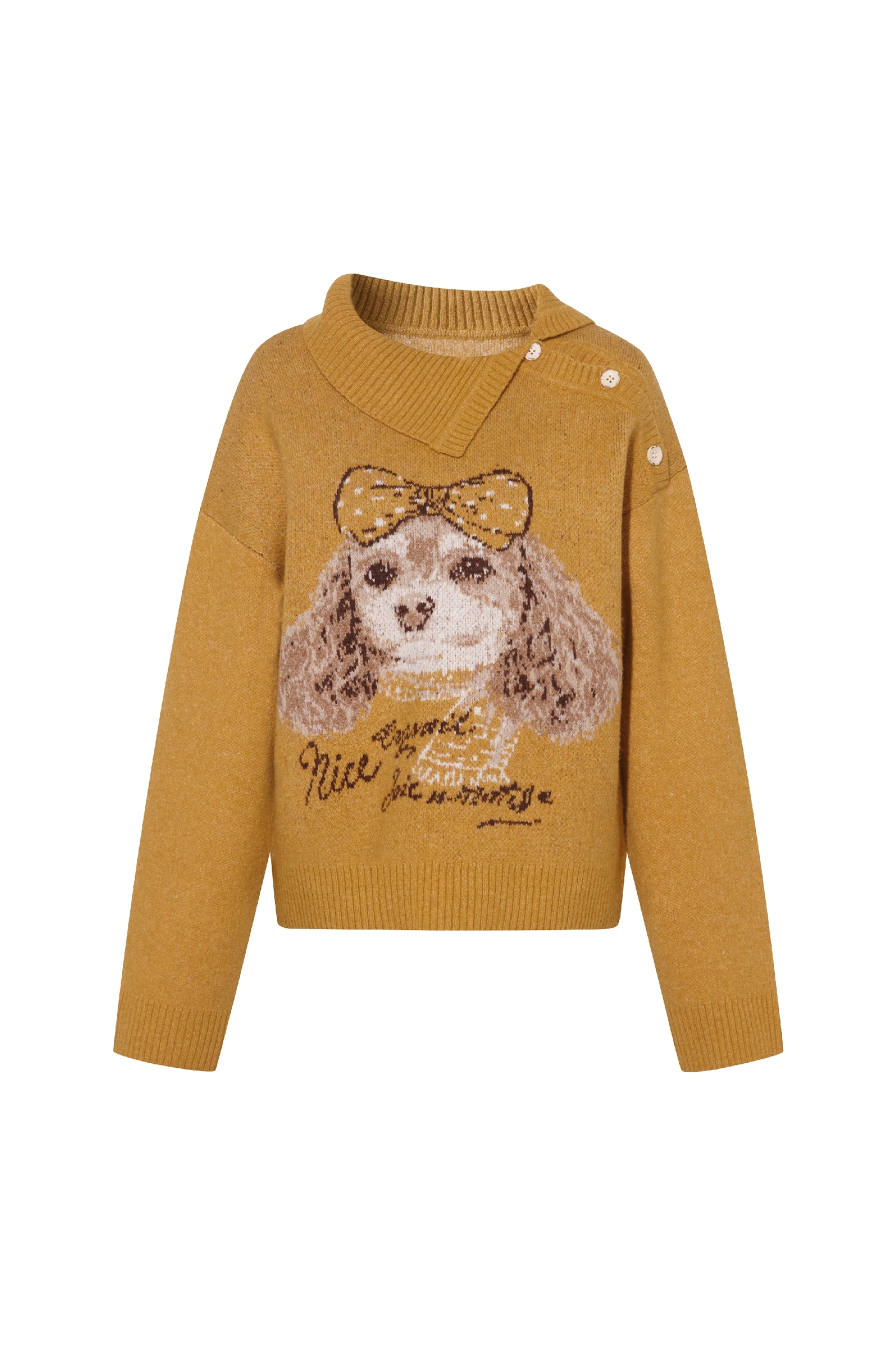 Lazy style lapel sweater