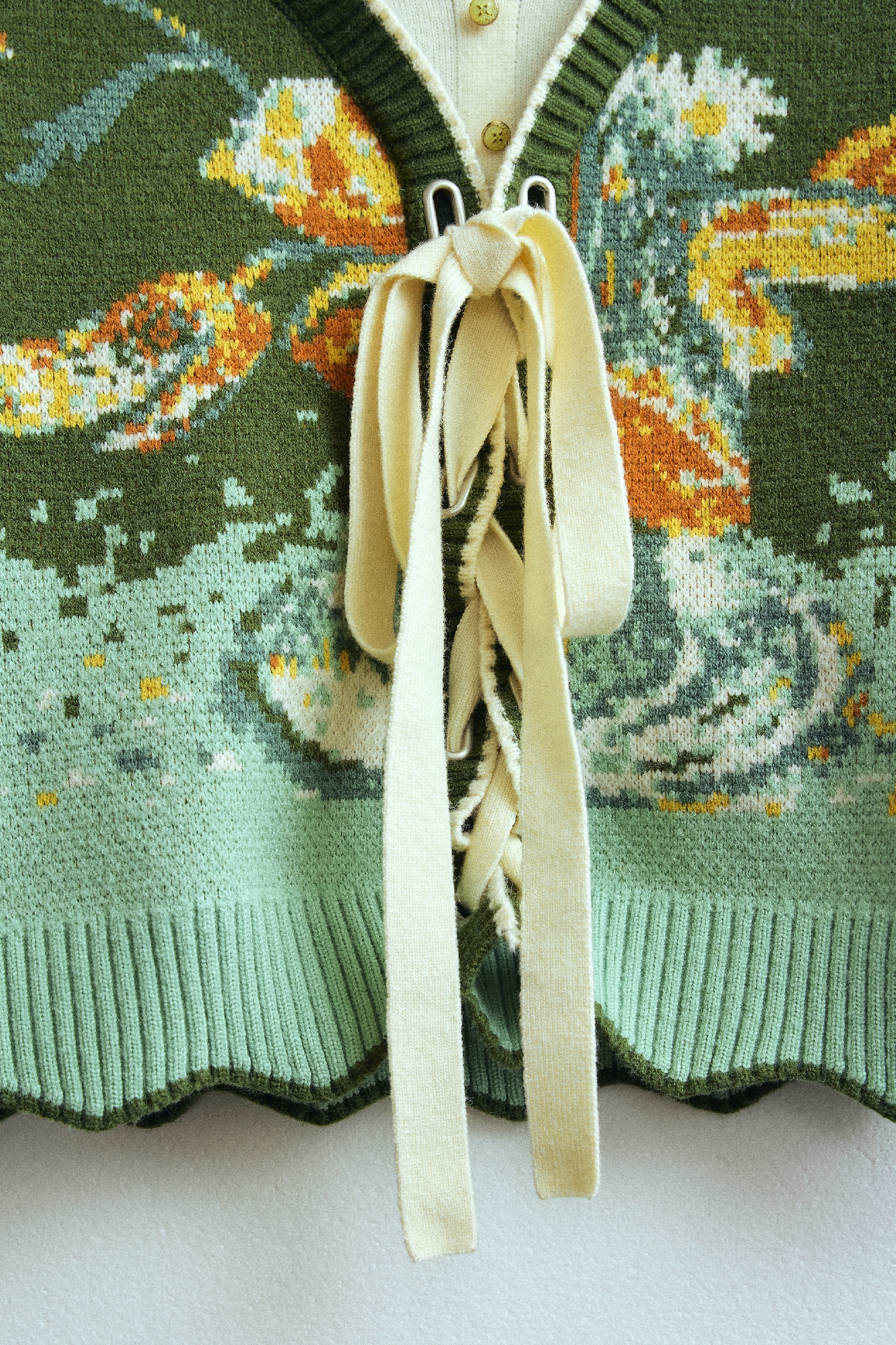 Vintage-style two-piece look sweater