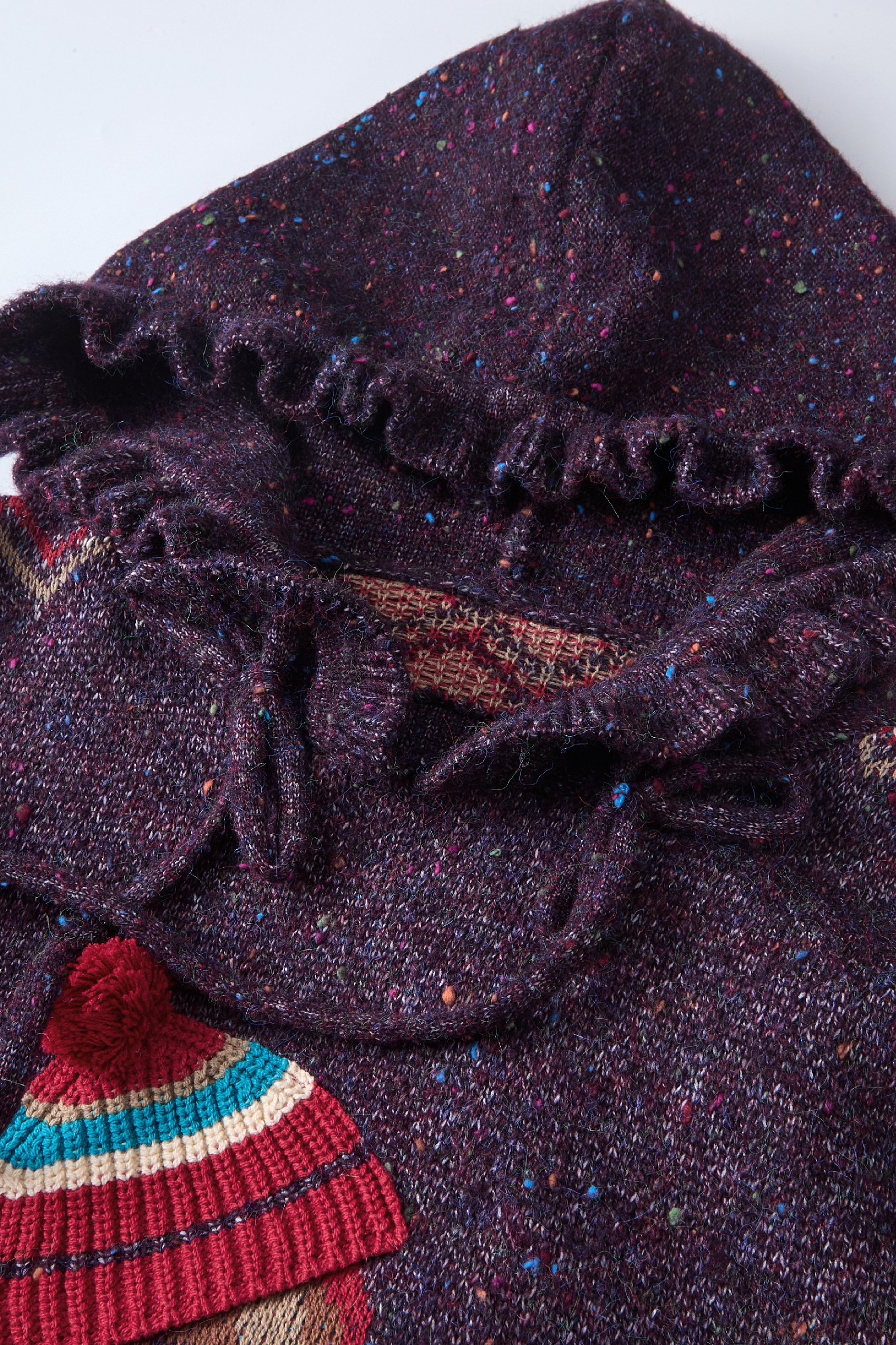 Retro hooded knitted sweater