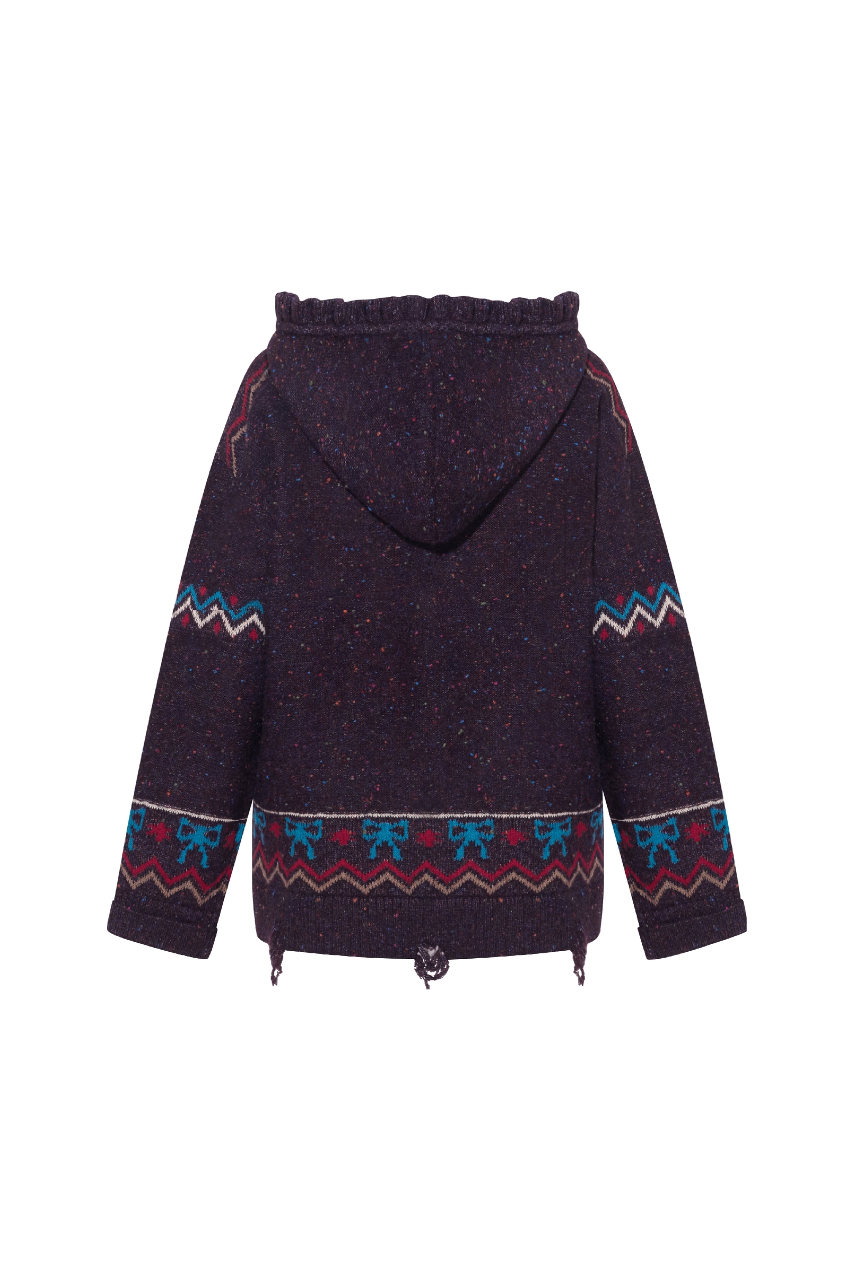 Retro hooded knitted sweater