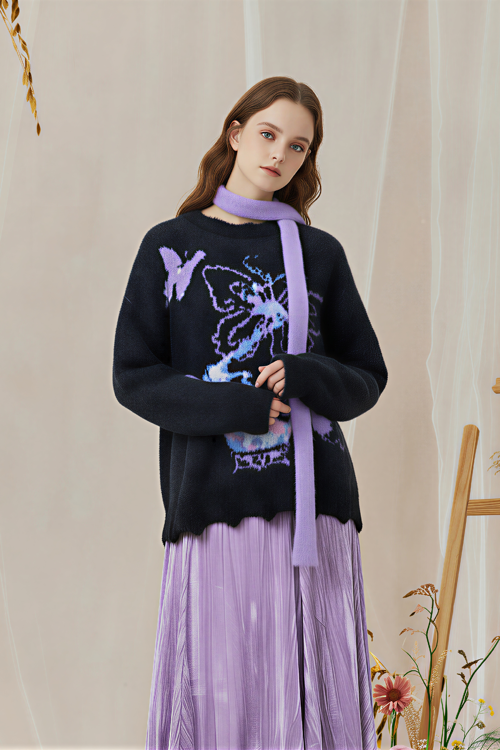 Black knitted vintage sweater