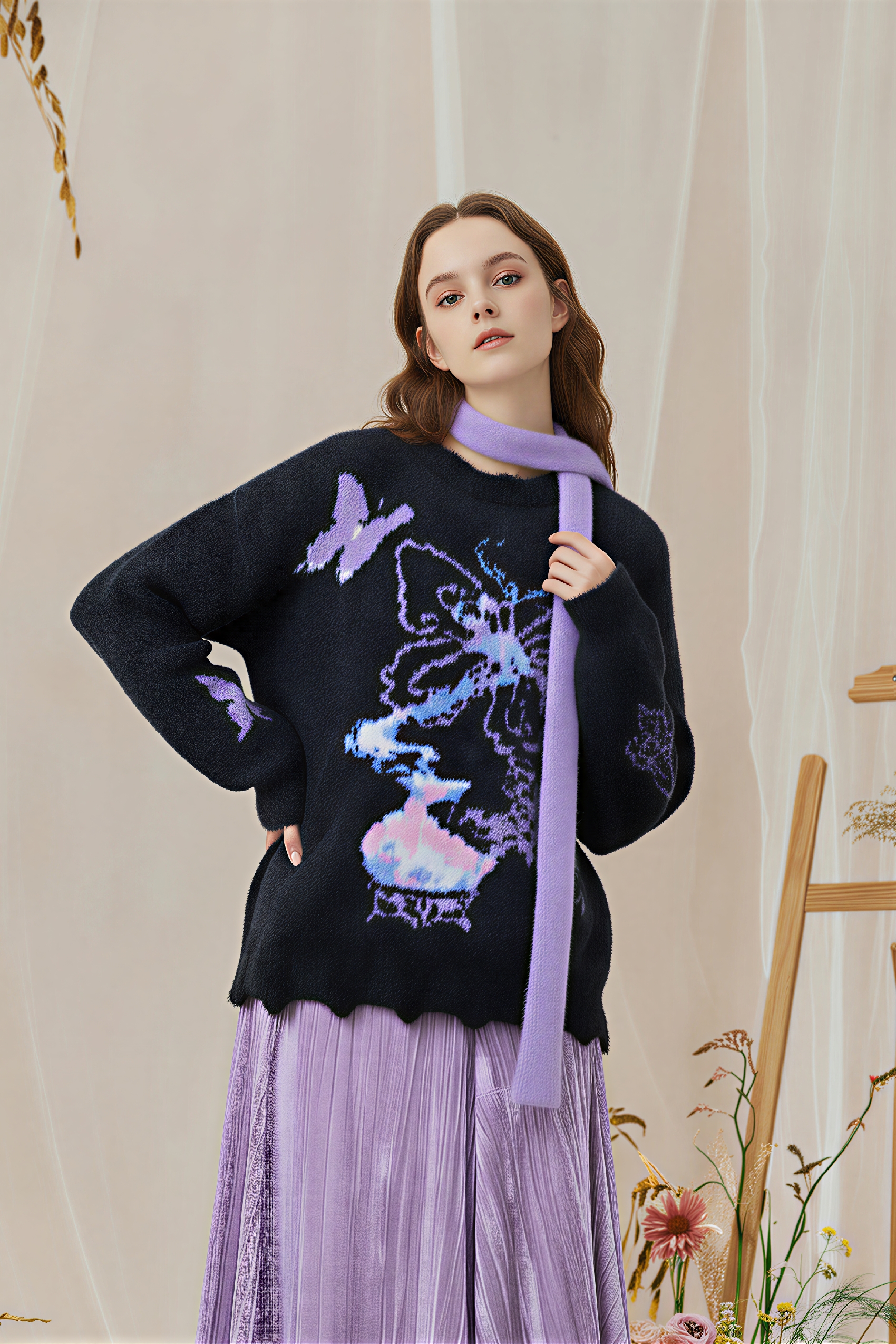 Black knitted vintage sweater