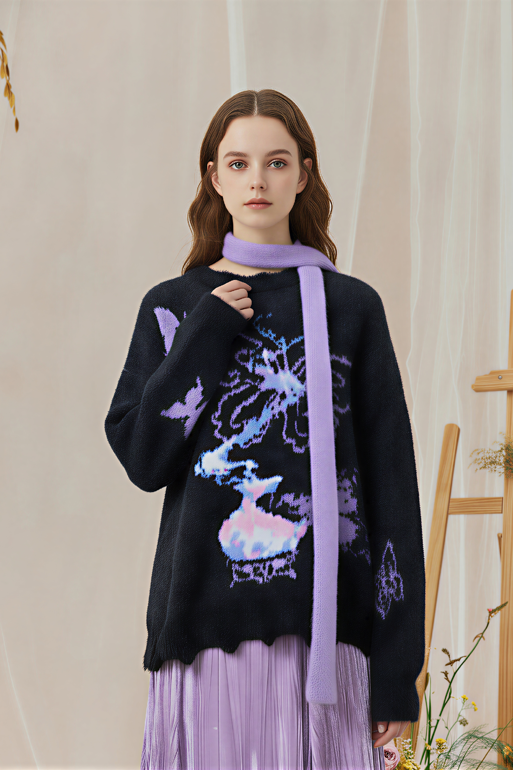 Black knitted vintage sweater