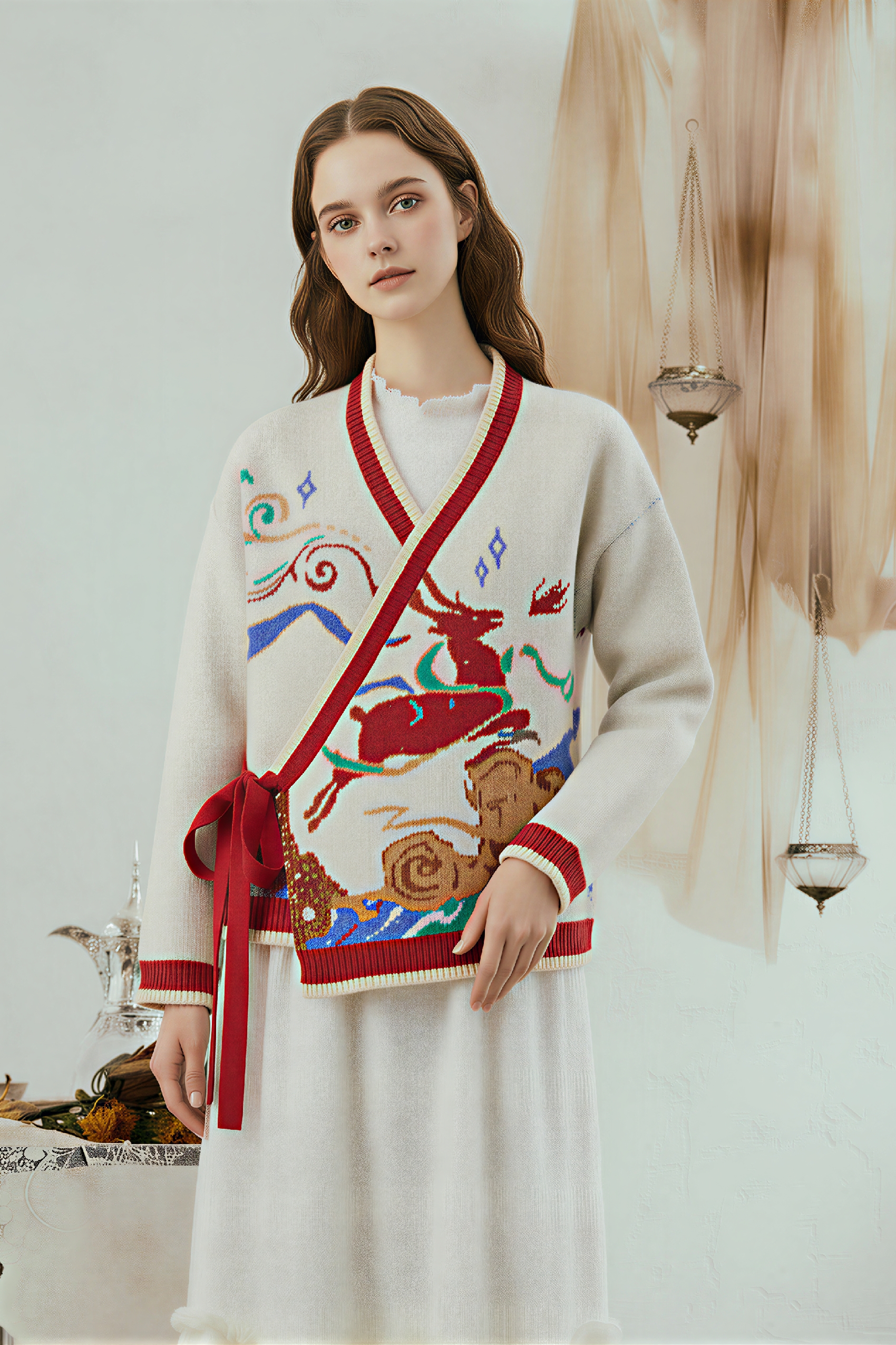 Chinese-Inspired Knit Cardigan