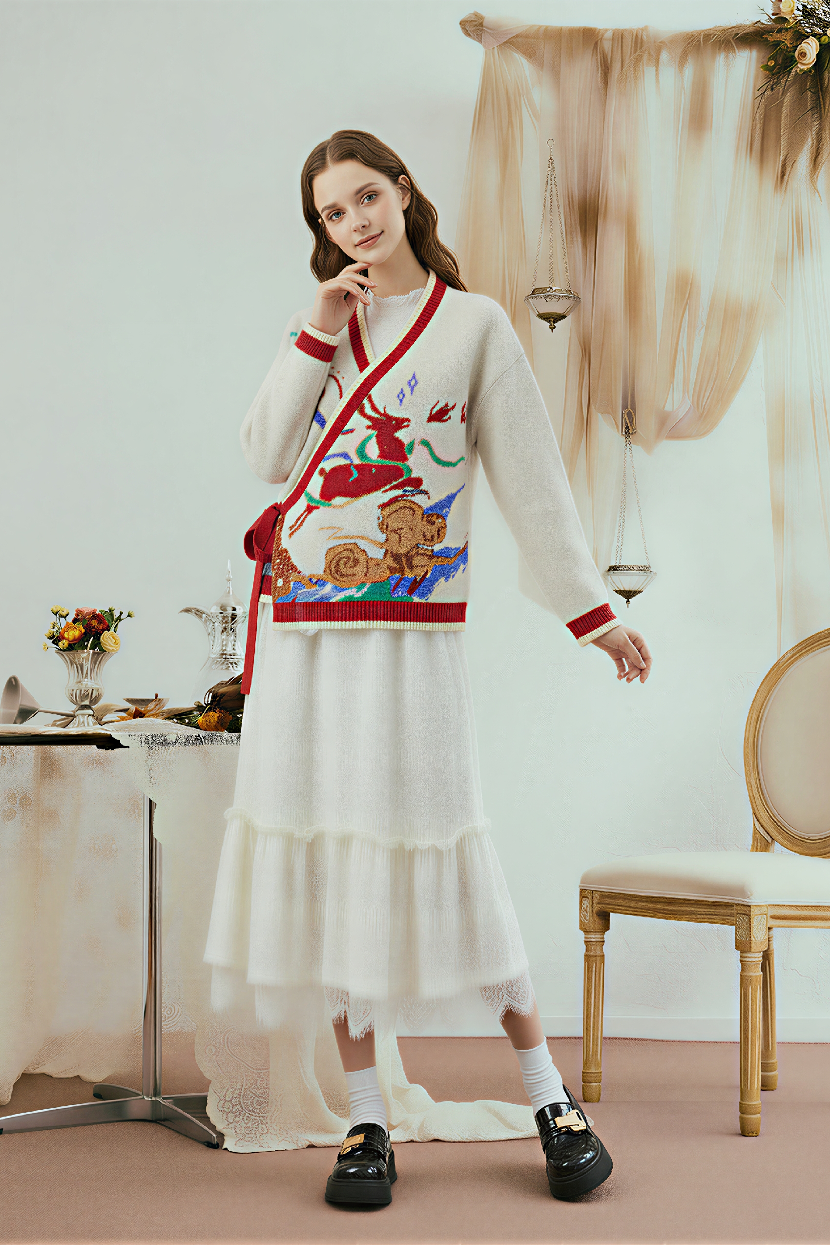 Chinese-Inspired Knit Cardigan