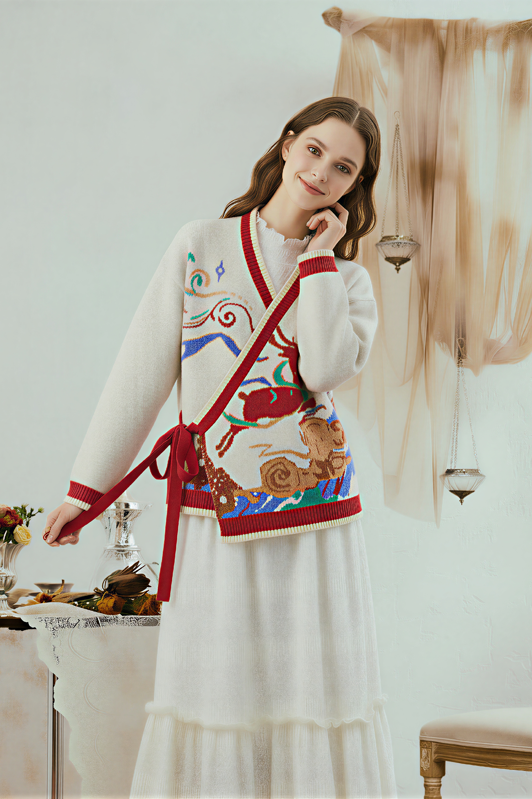 Chinese-Inspired Knit Cardigan