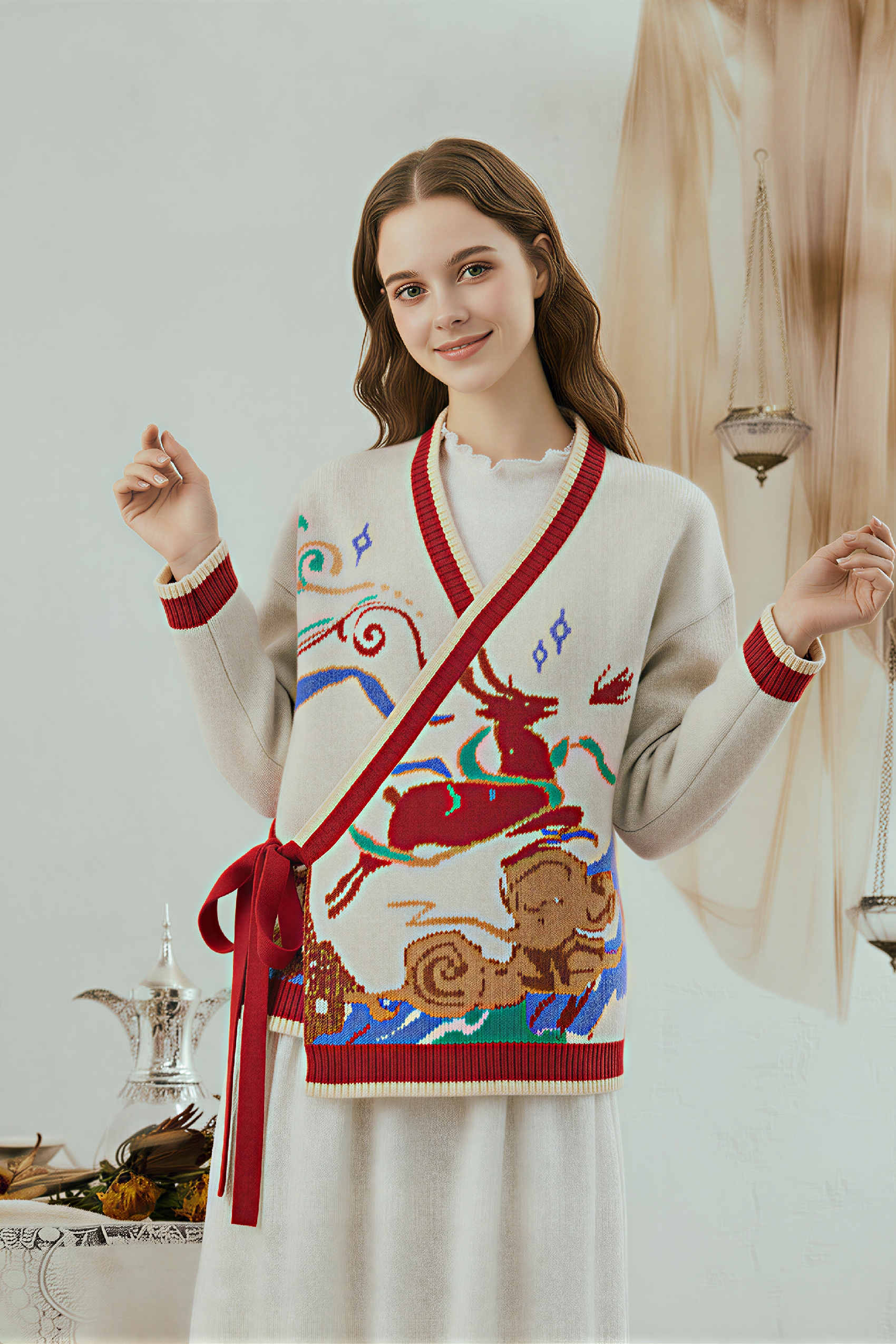 Chinese-Inspired Knit Cardigan