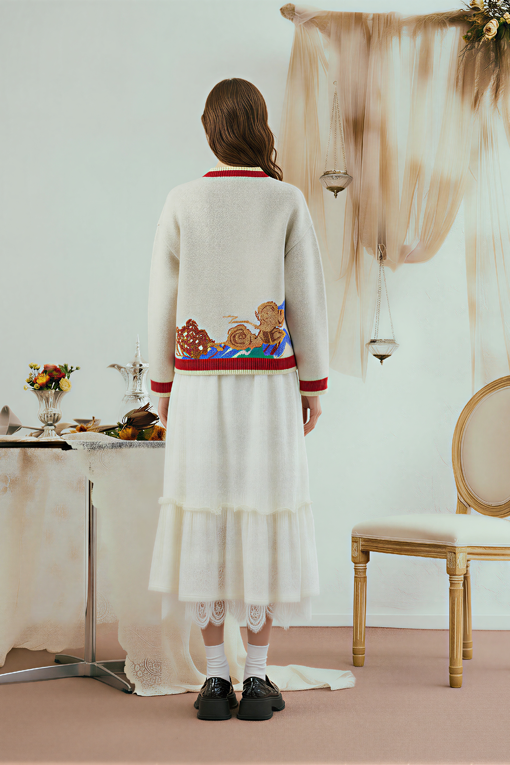 Chinese-Inspired Knit Cardigan