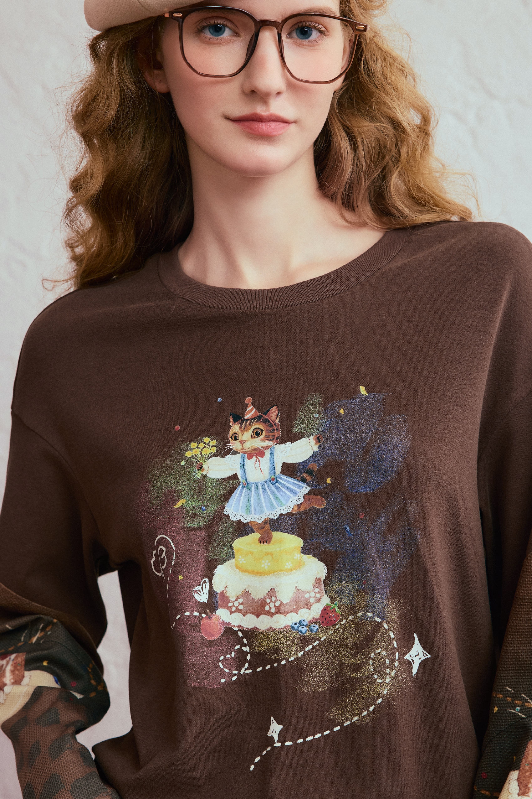 Loose-fitting long-sleeved base layer T-shirt