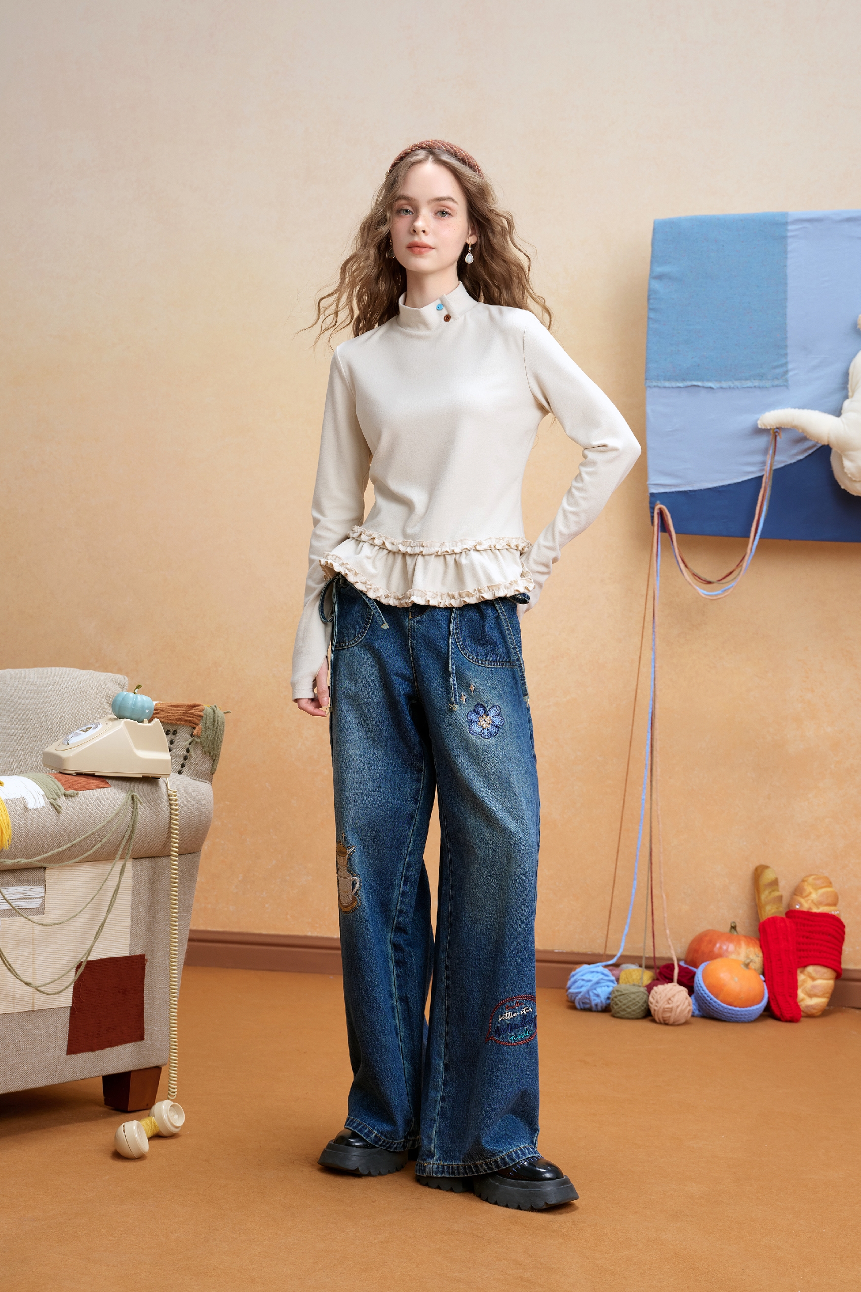 High-neck base layer long-sleeved T-shirt