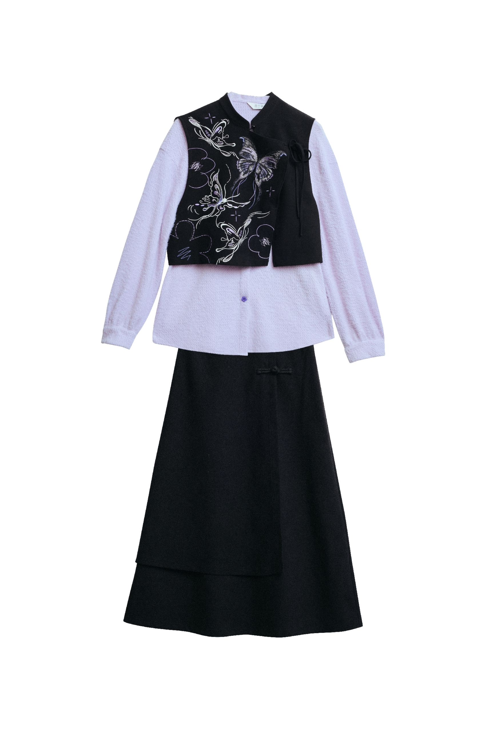 Van Gogh-Inspired Modern Chinese-Style Women's Set