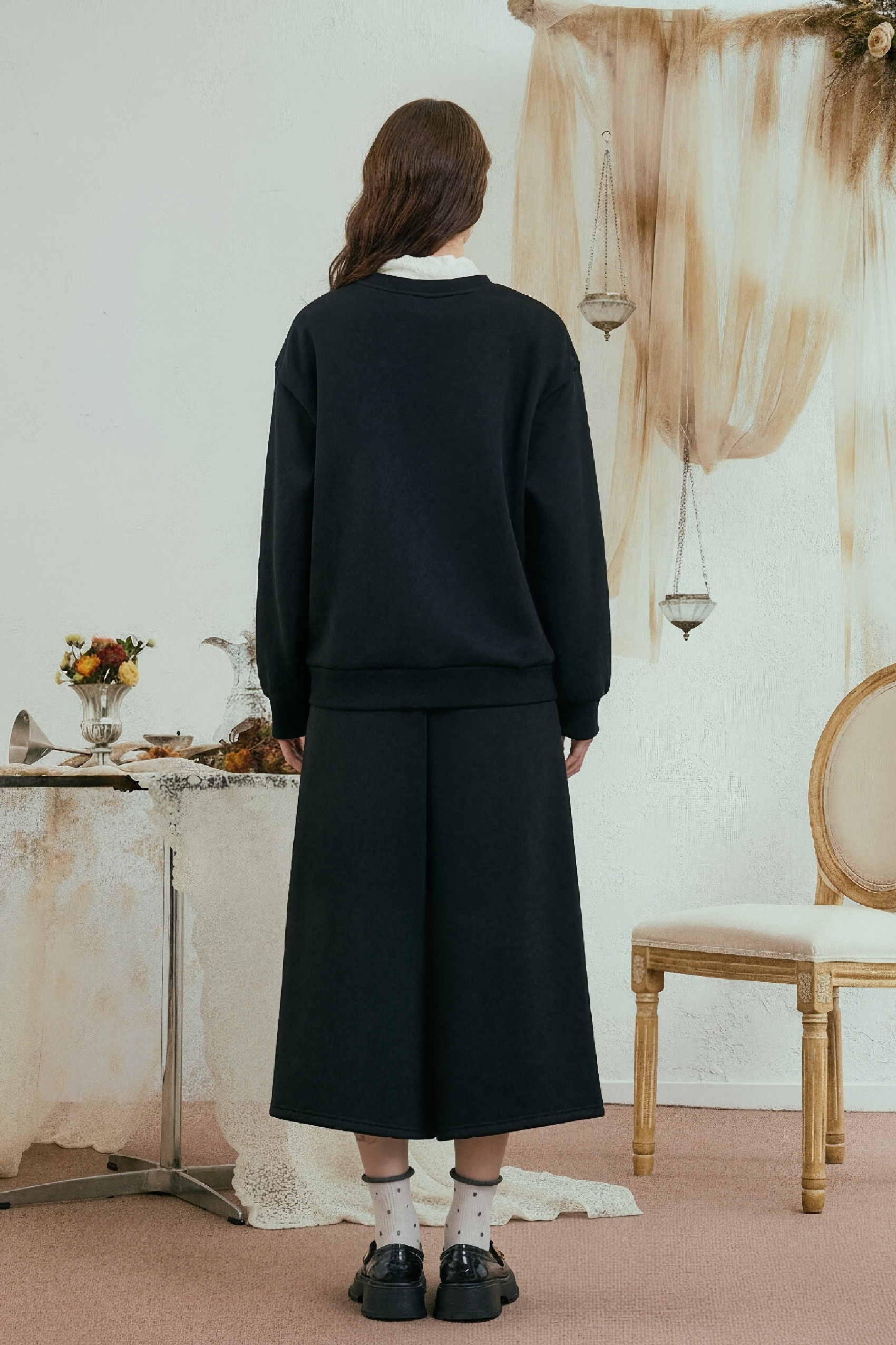 Van Gogh-Inspired Modern Chinese-Style Skirt Set