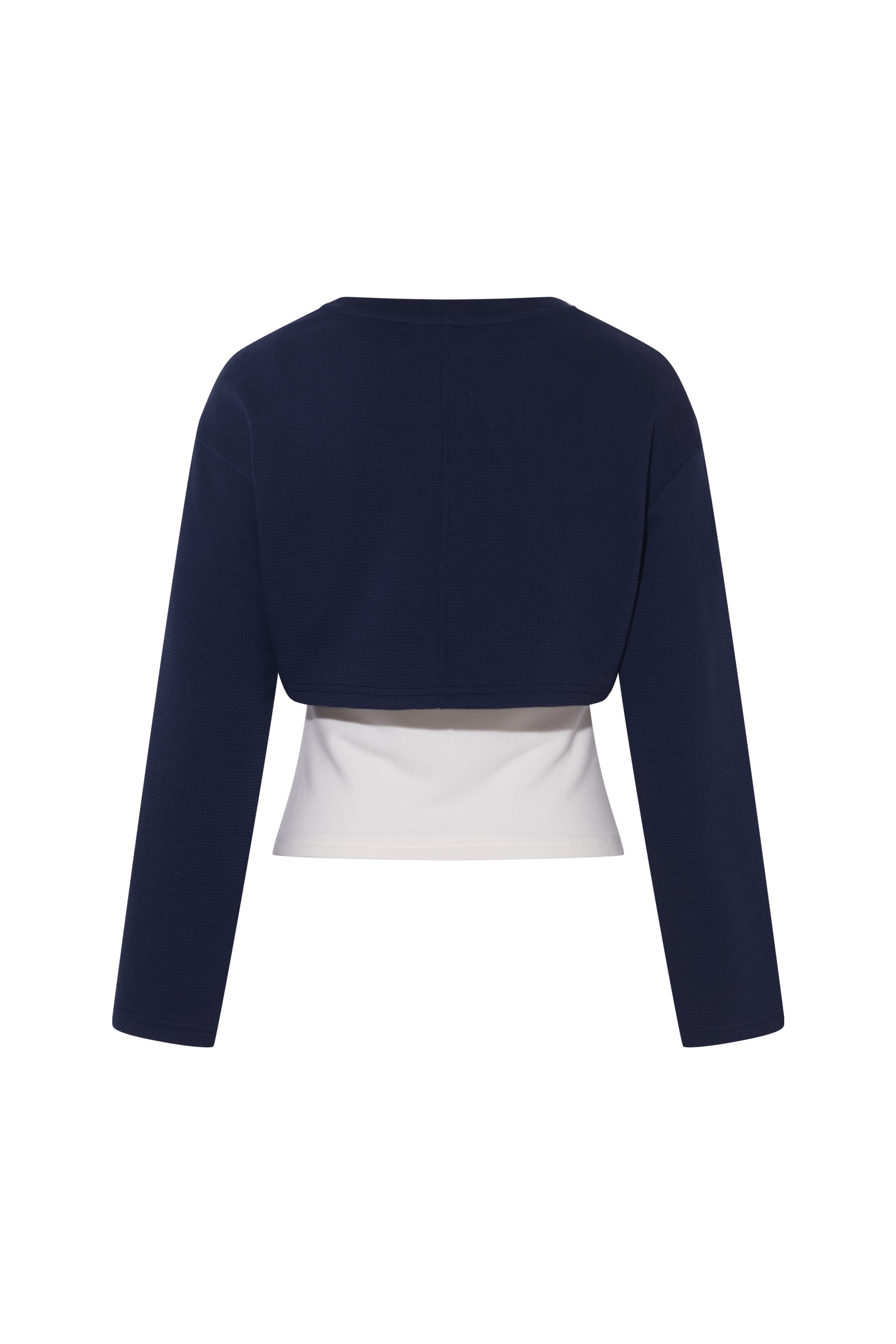 Patchwork strap crew neck sweatshirt