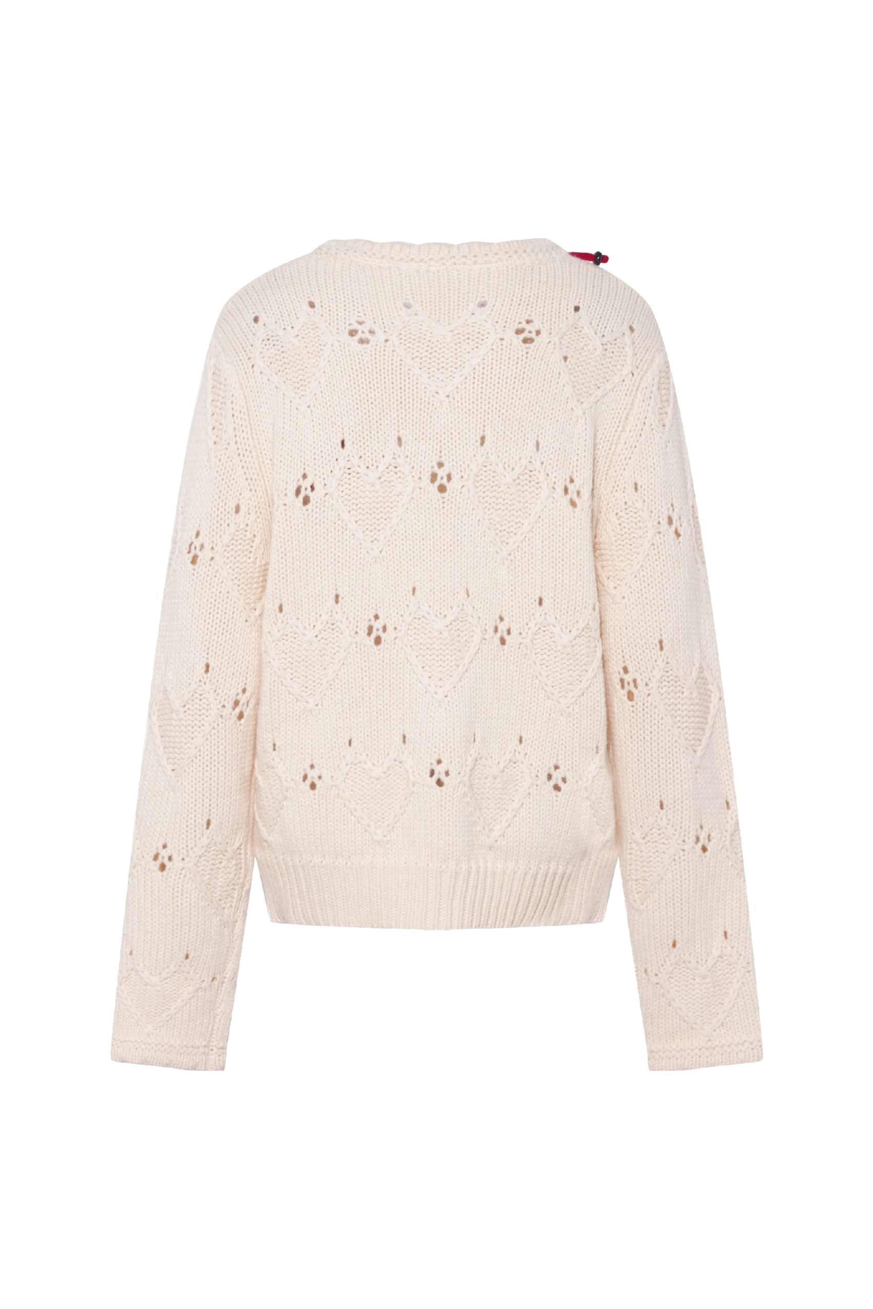White openwork knit sweater