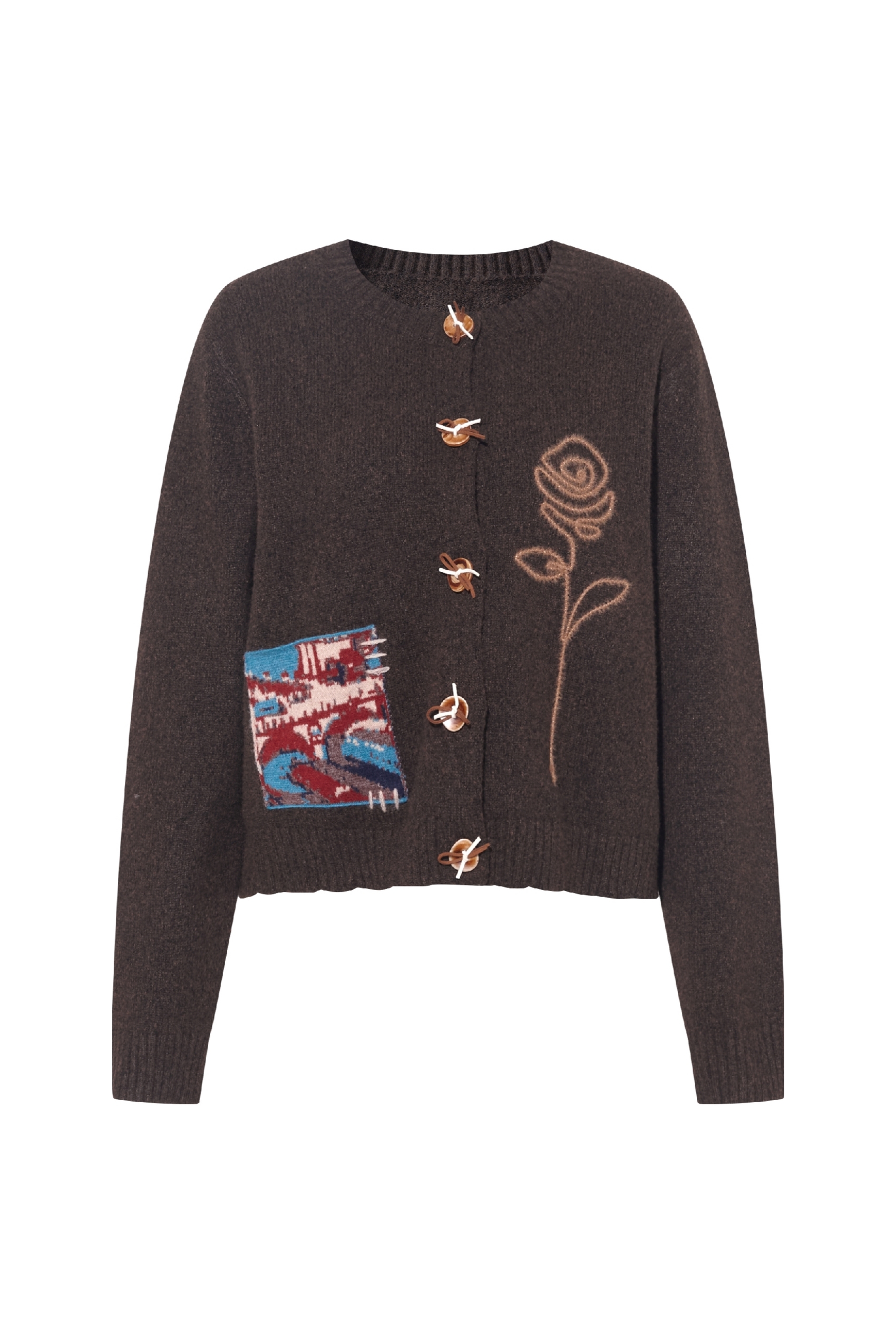 Short knitted cardigan sweater