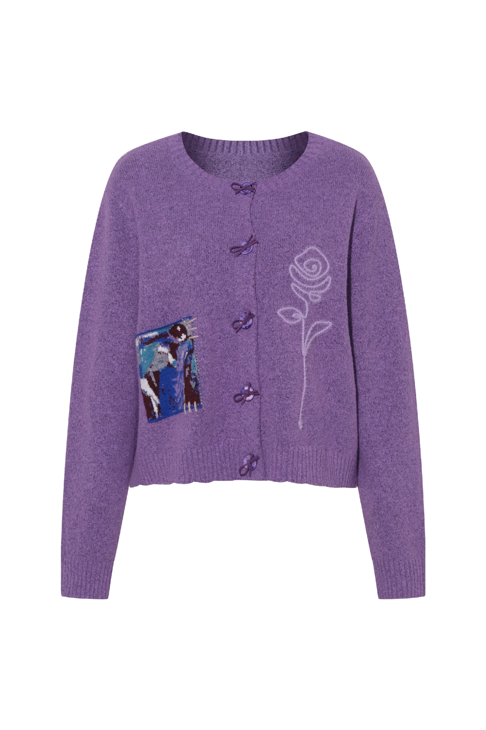 Short knitted cardigan sweater