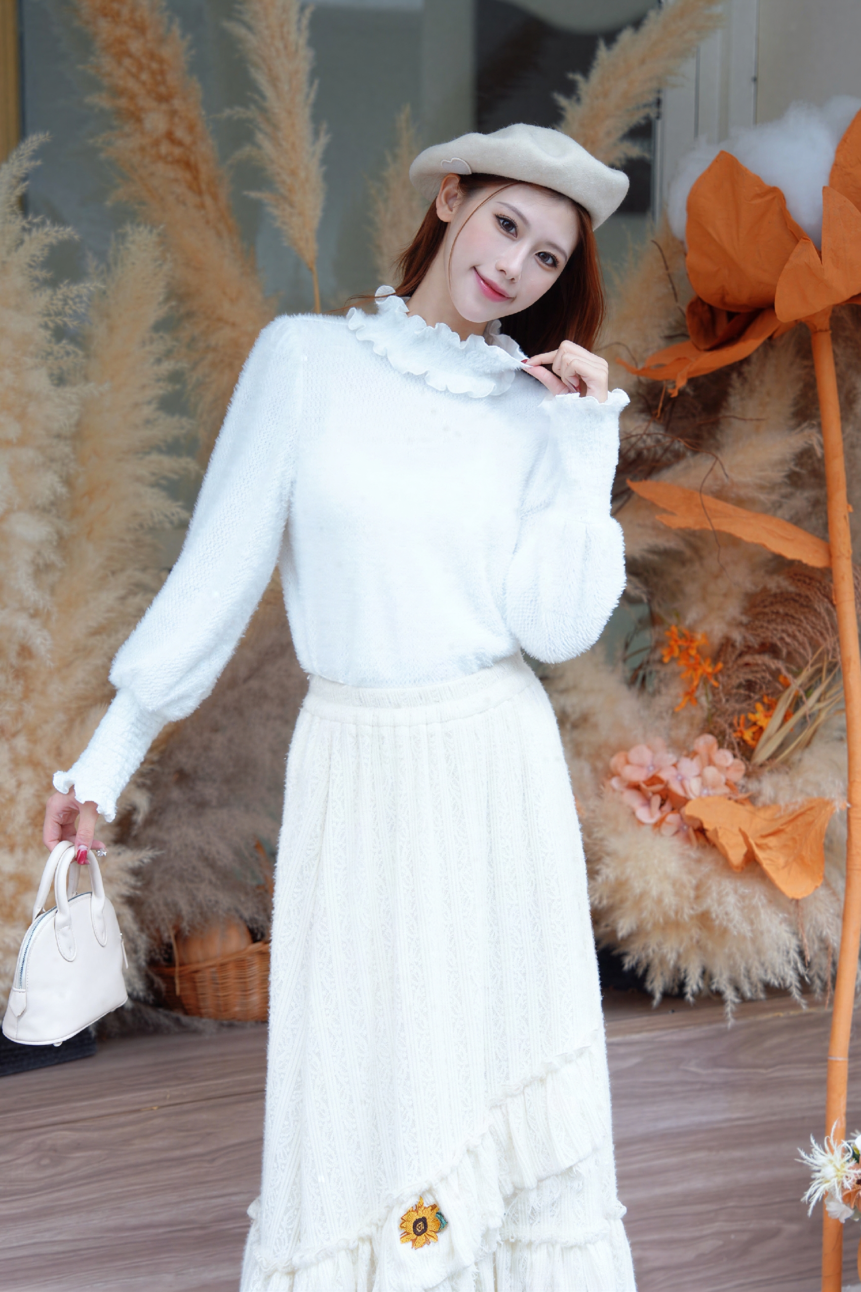 White base layer knit shirt