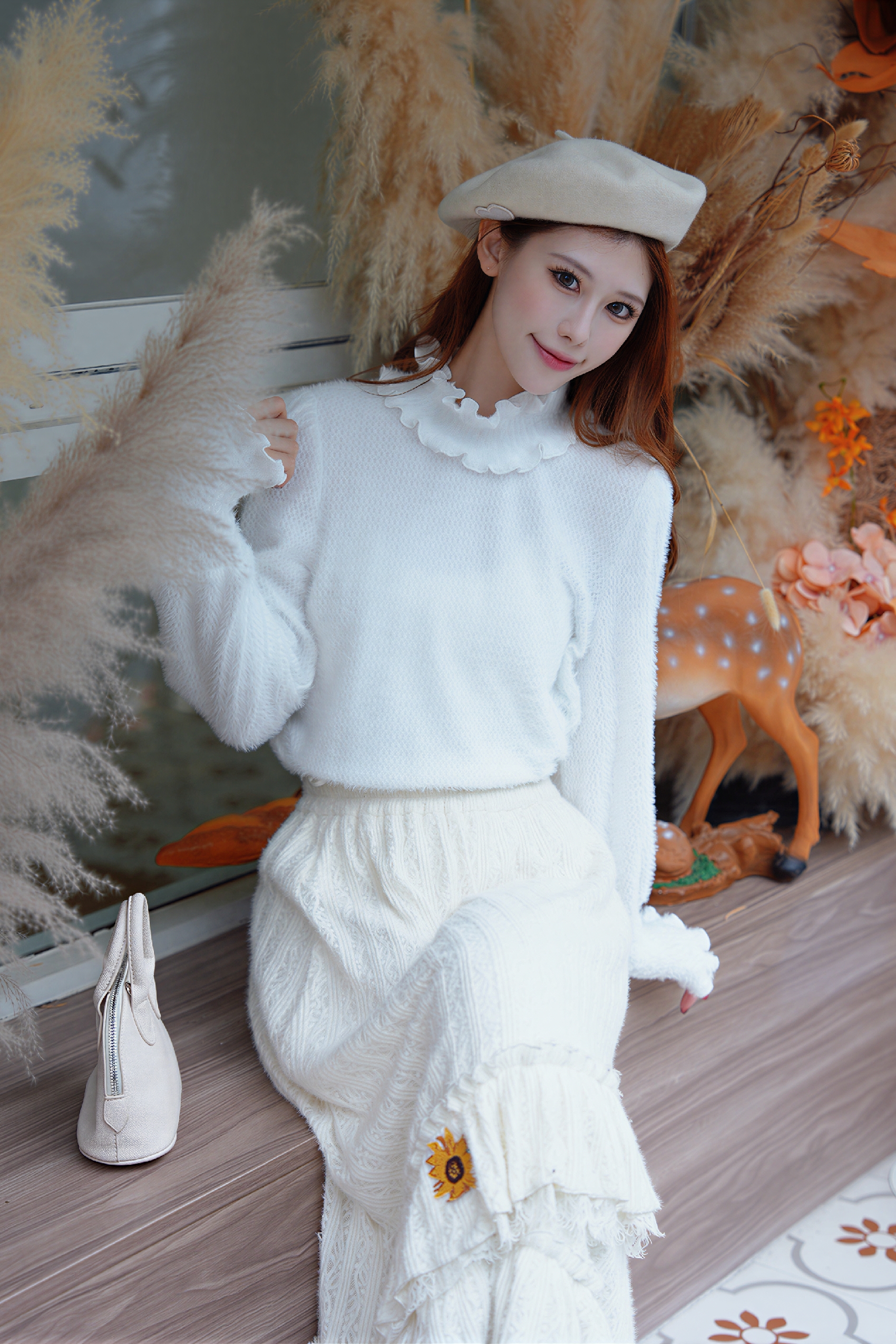 White base layer knit shirt