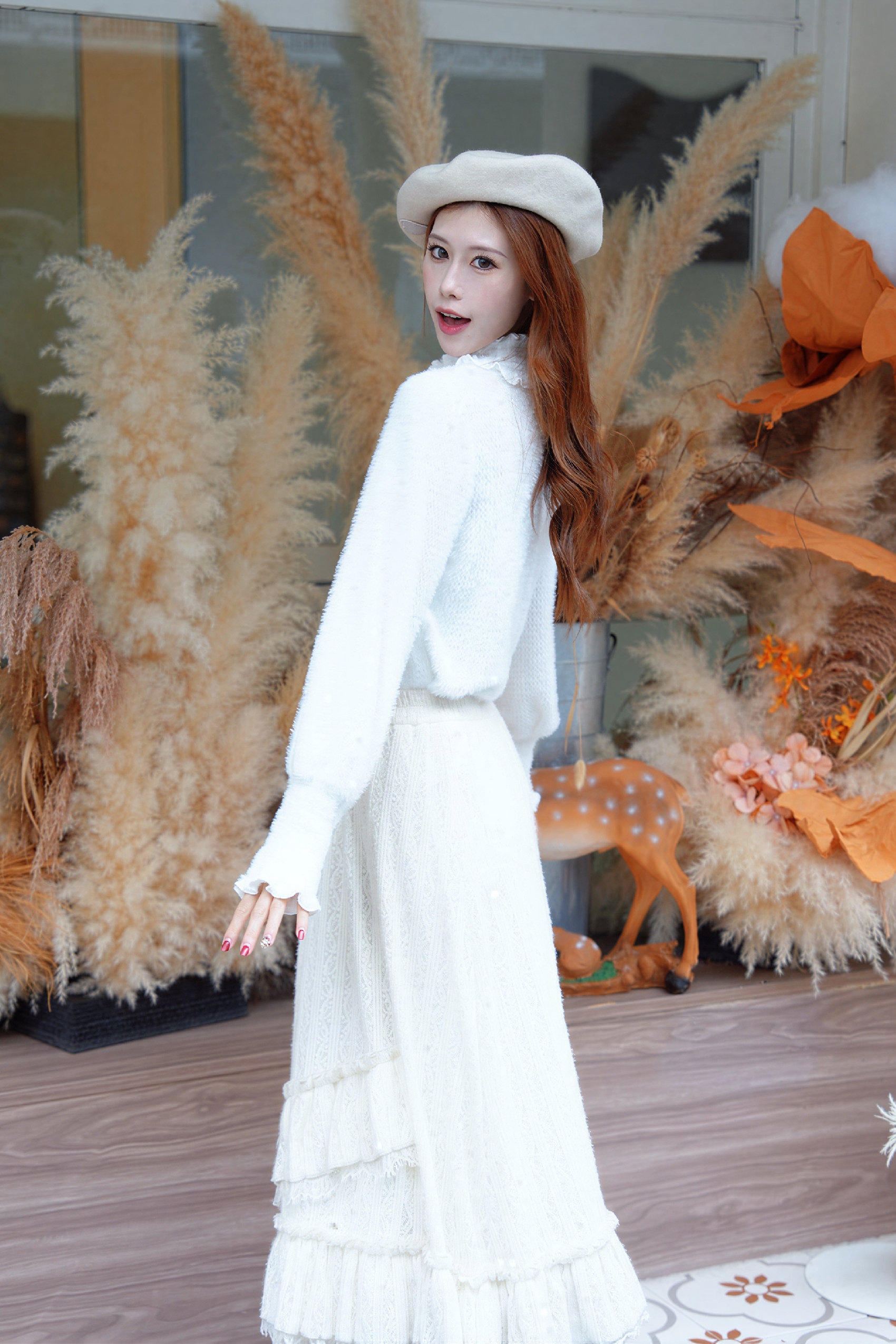 White base layer knit shirt