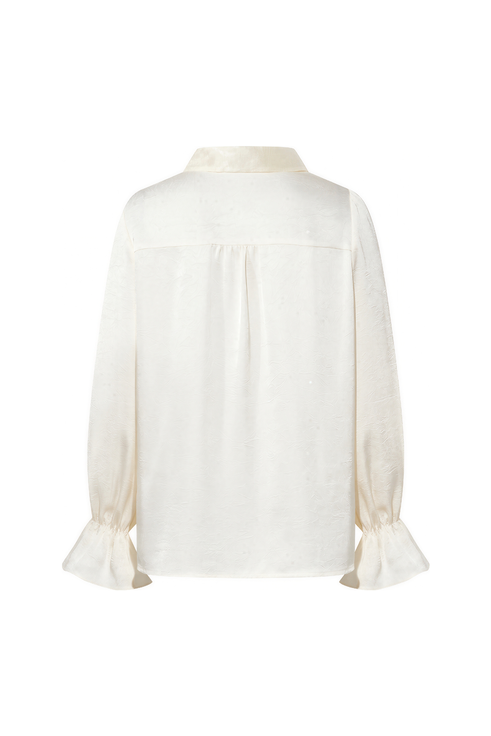 White Patchwork Ruffle Relaxed Shirt-LYONSENS